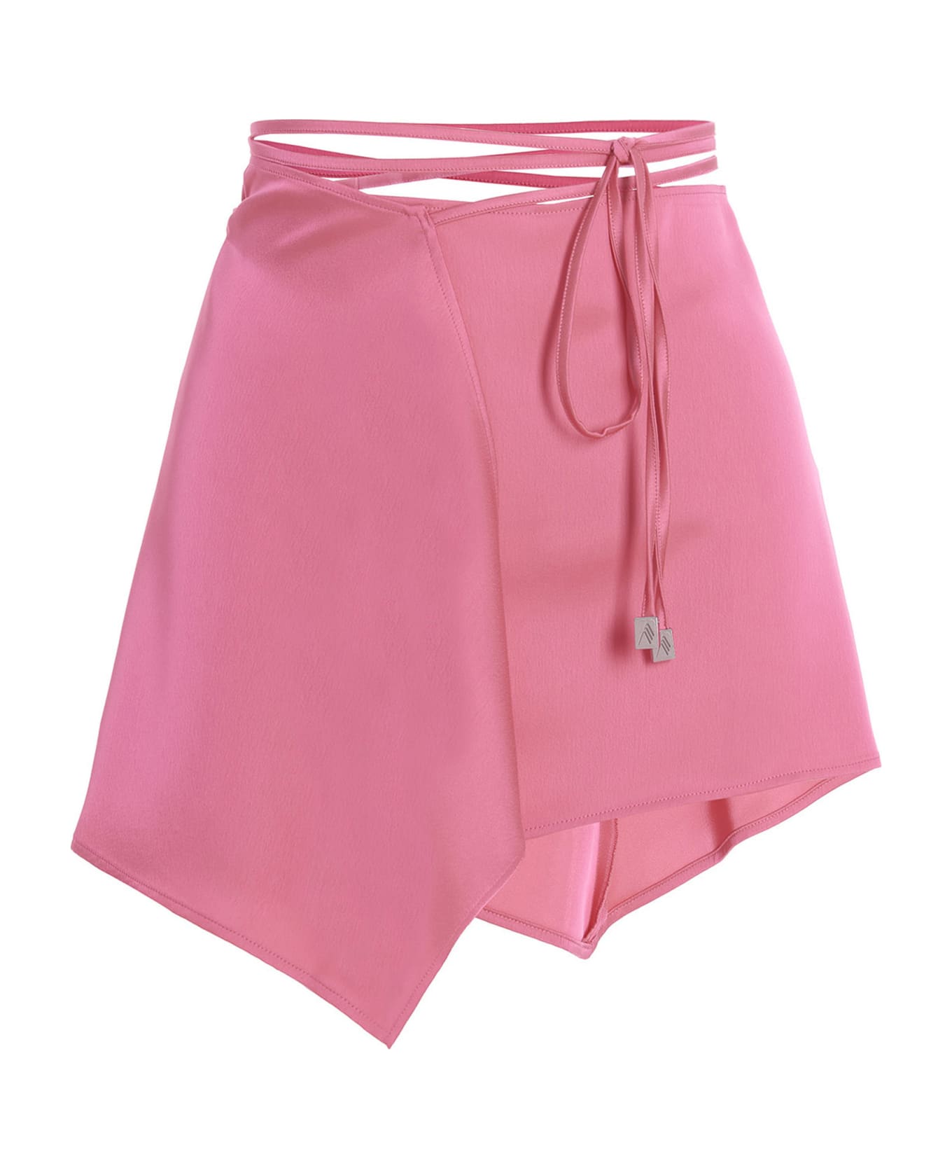 The Attico Satin Wrap Skirt - Pink