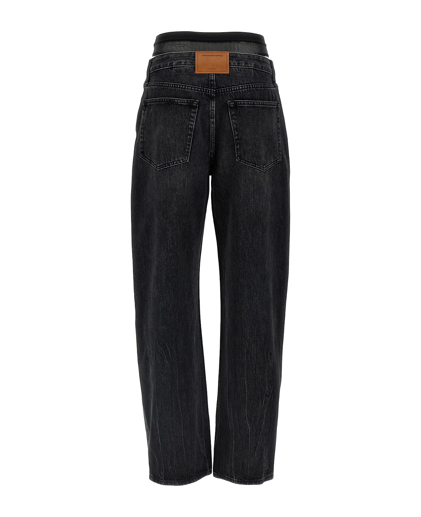 Alexander Wang 
slit Hem Prestyle Hotfix Mesh Undie
 Jeans - GREYAGED