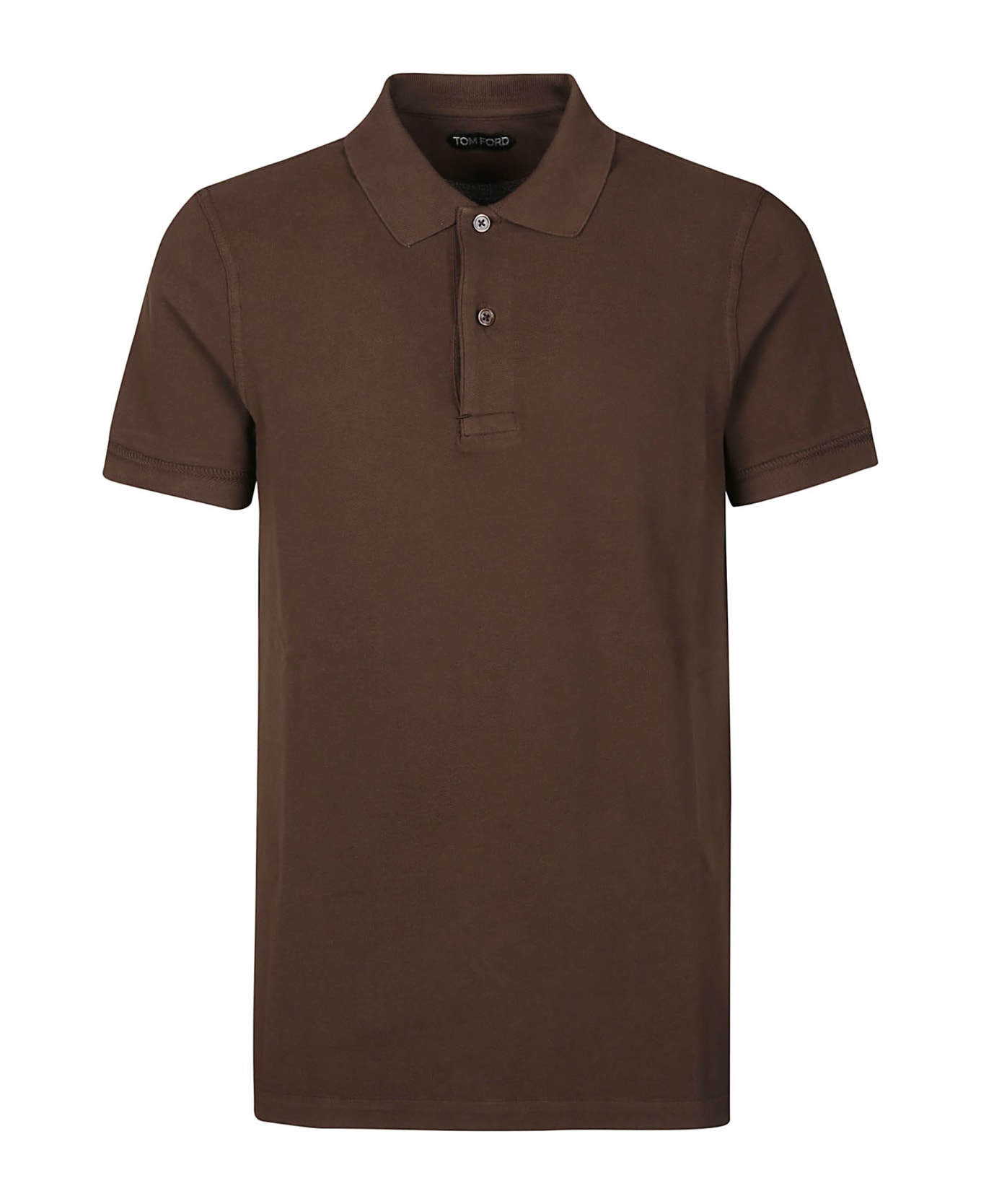 Tom Ford Tennis Piquet Short Sleeve Polo Shirt - Chocolate
