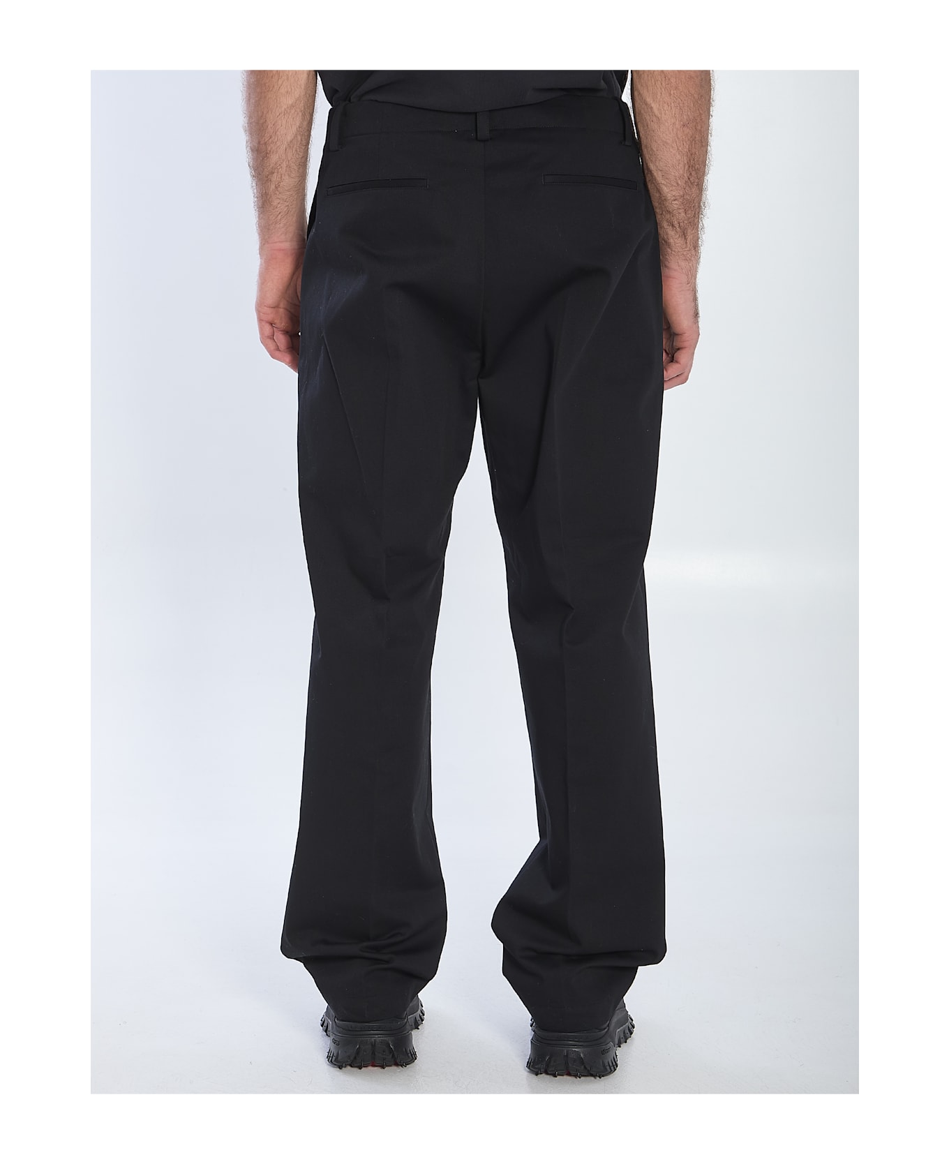 Moncler Cotton Gabardine Trousers - Black