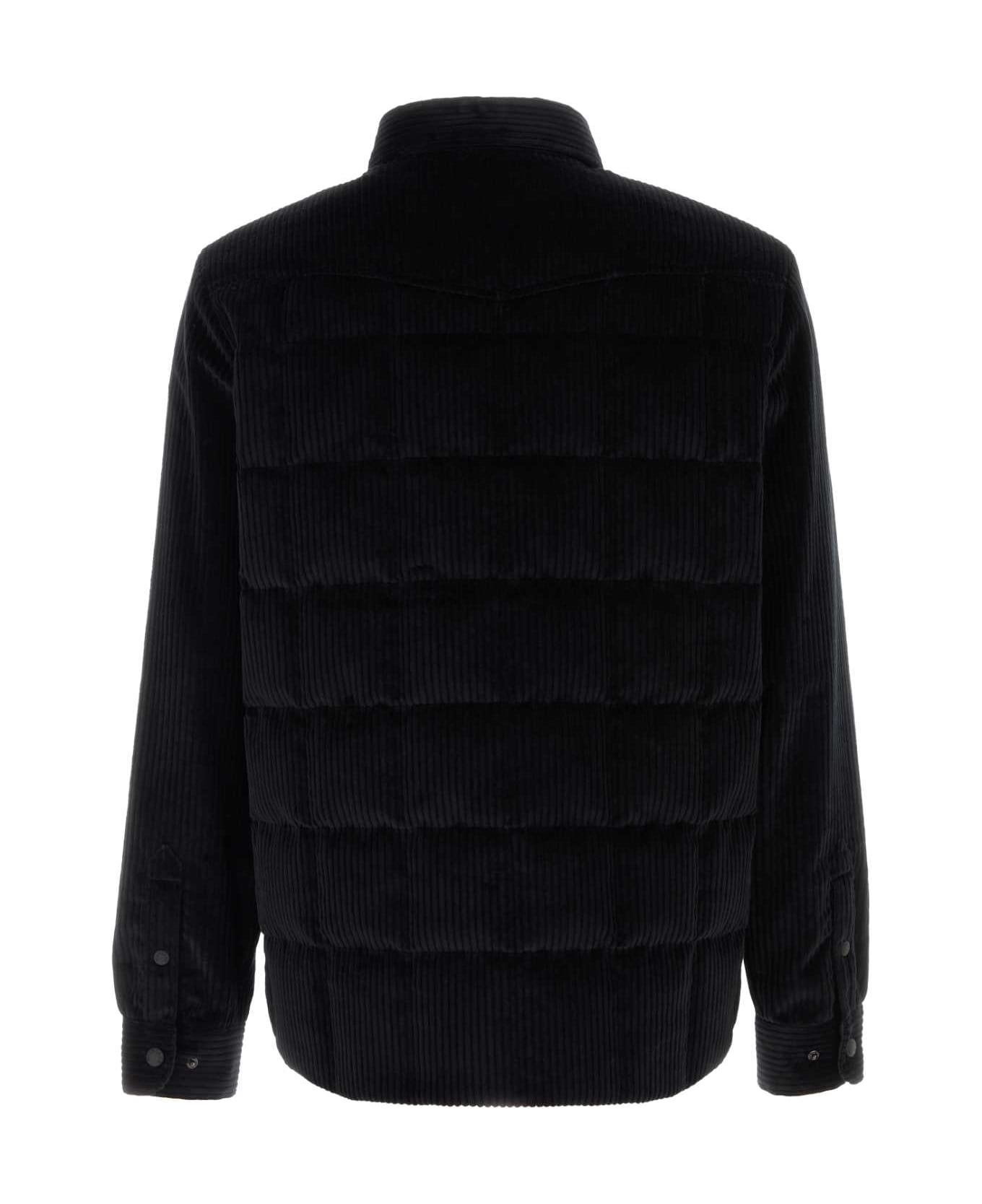 Moncler Grenoble Black Stretch Corduroy Gelt Down Jacket - 999