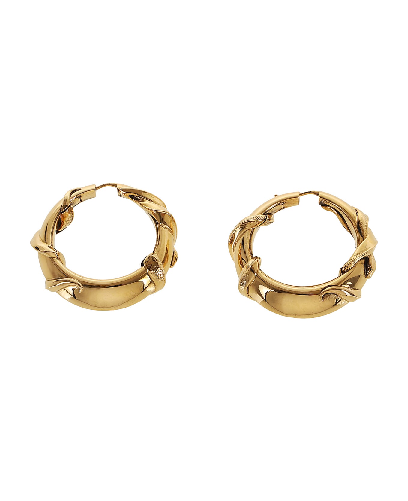 Alexander McQueen Snake Hoop Earring - Light Ant Gold