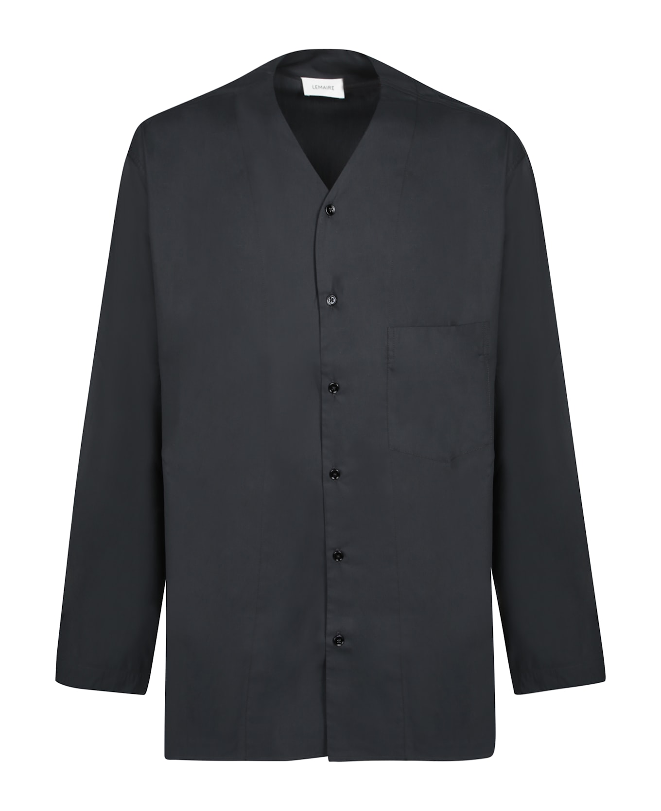 Lemaire Slate Poplin Shirt - JETBLACK
