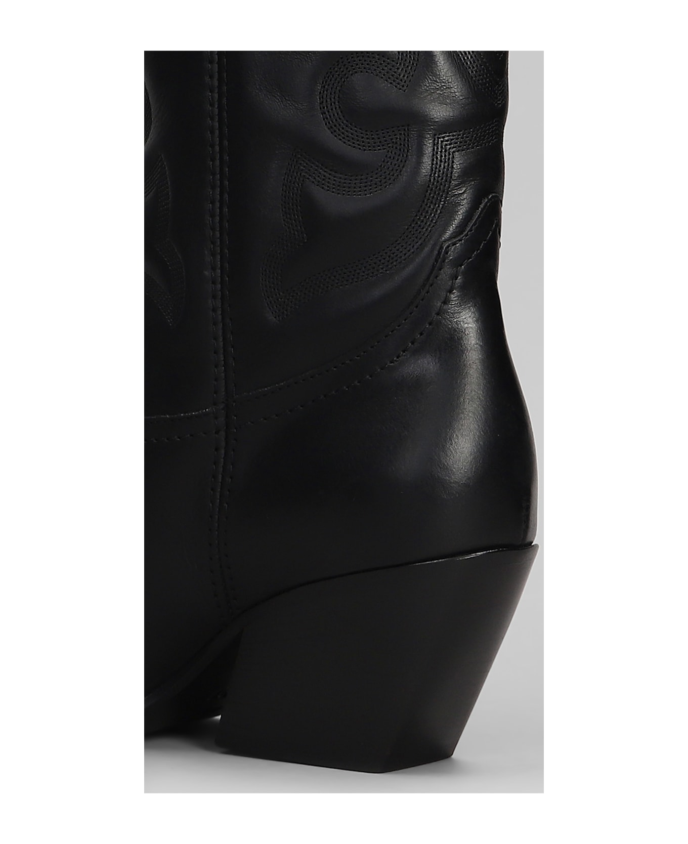 Elena Iachi Texan Boots In Black Leather - black
