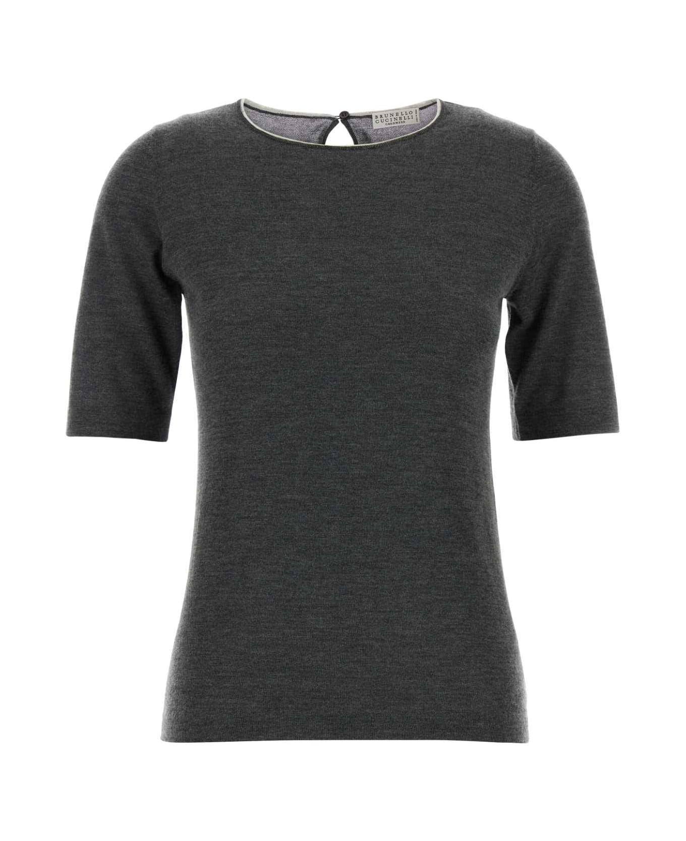 Brunello Cucinelli Dark Grey Cashmere Blend Sweater - C079P