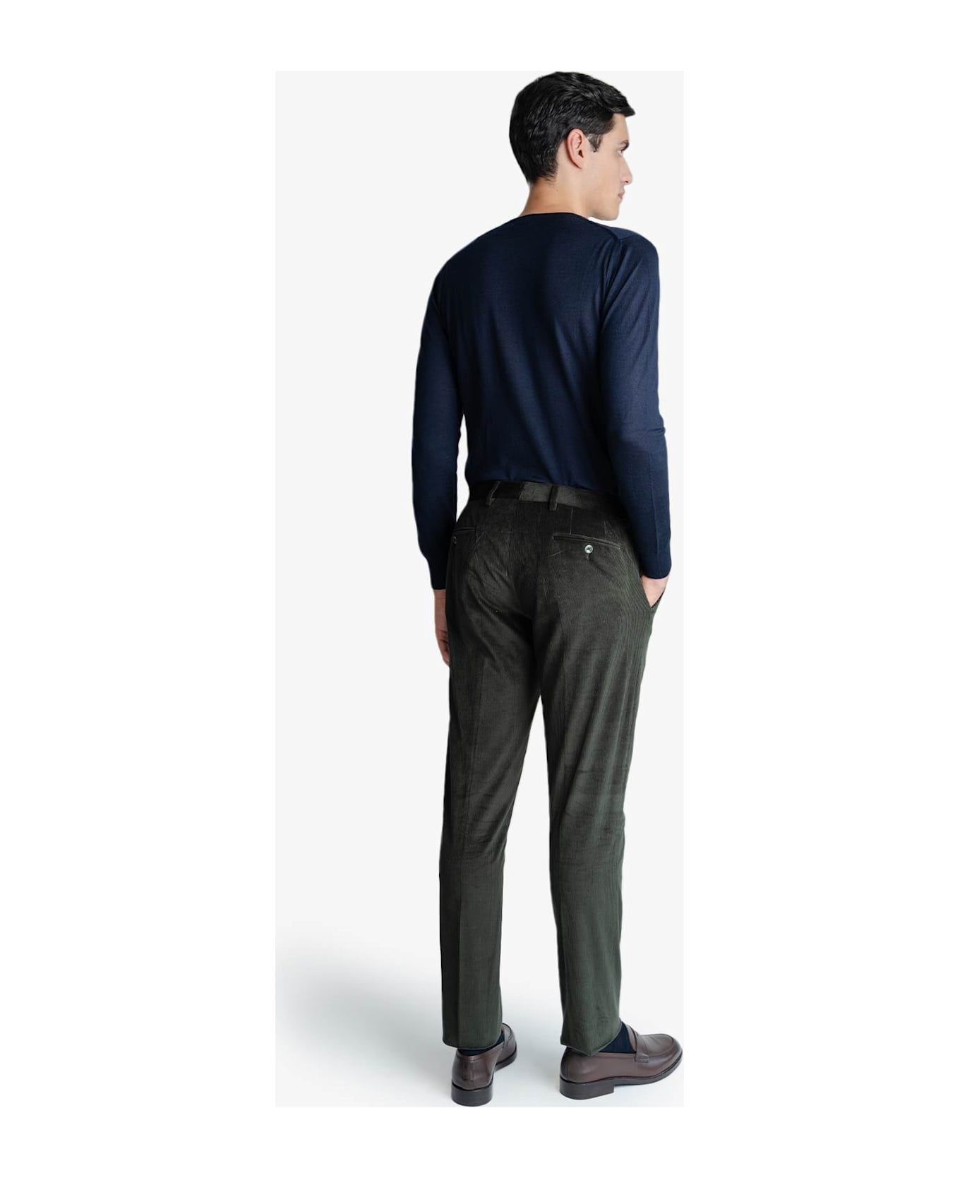 Larusmiani Velvet Trousers Howard Pants - Teal