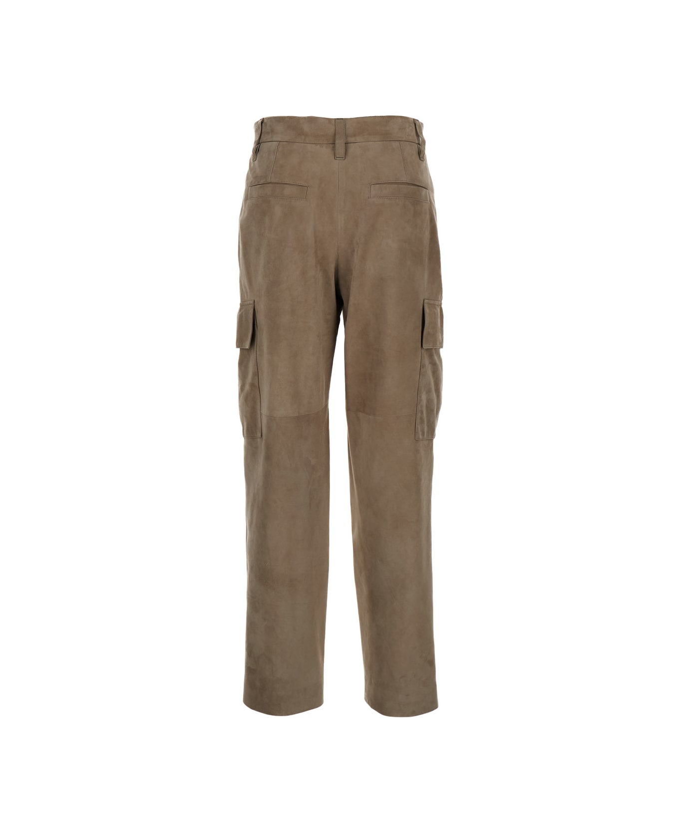Brunello Cucinelli Leather Cargo Pants - Beige