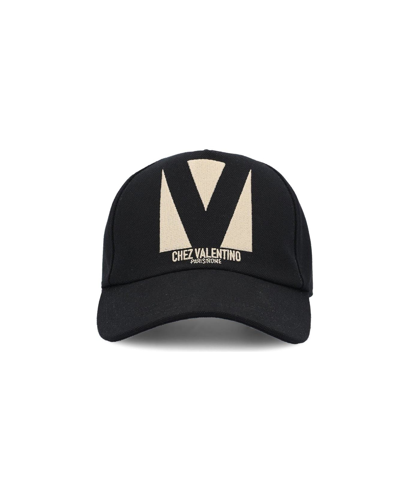 Valentino Garavani Logo Embroidered Baseball Cap - Black
