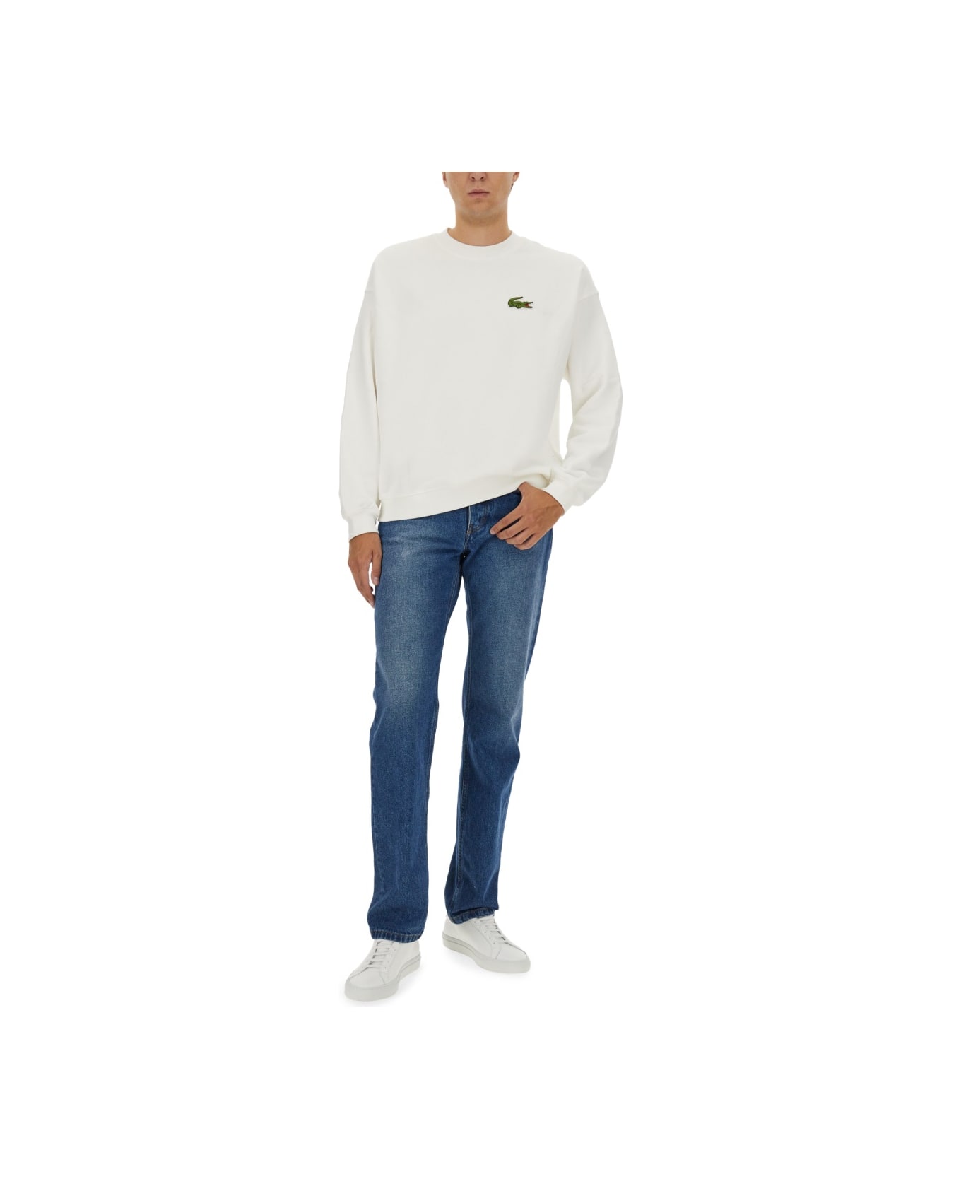 Lacoste Sweatshirt With Logo - WHITE