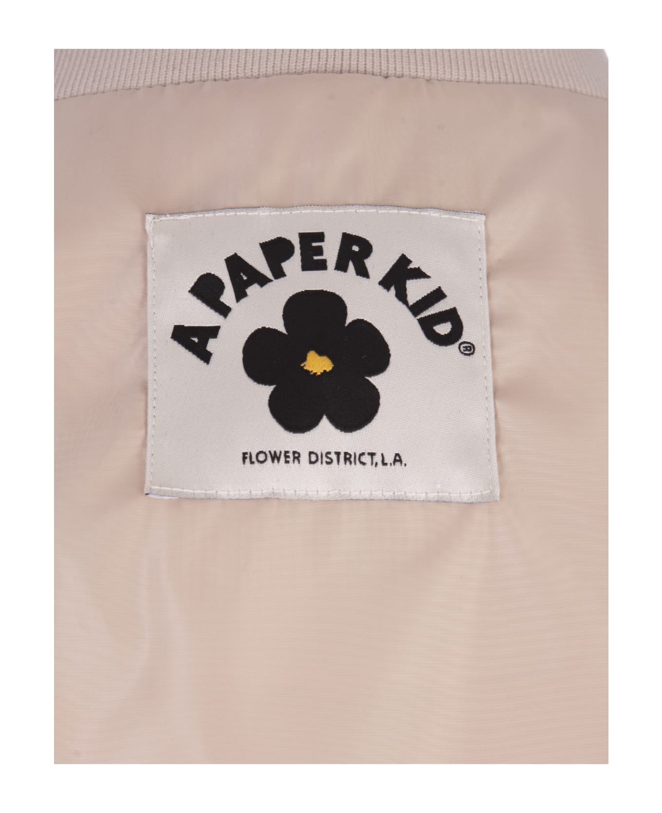 A Paper Kid Sand Technical Fabric Bomber Jacket With Logo - Brown