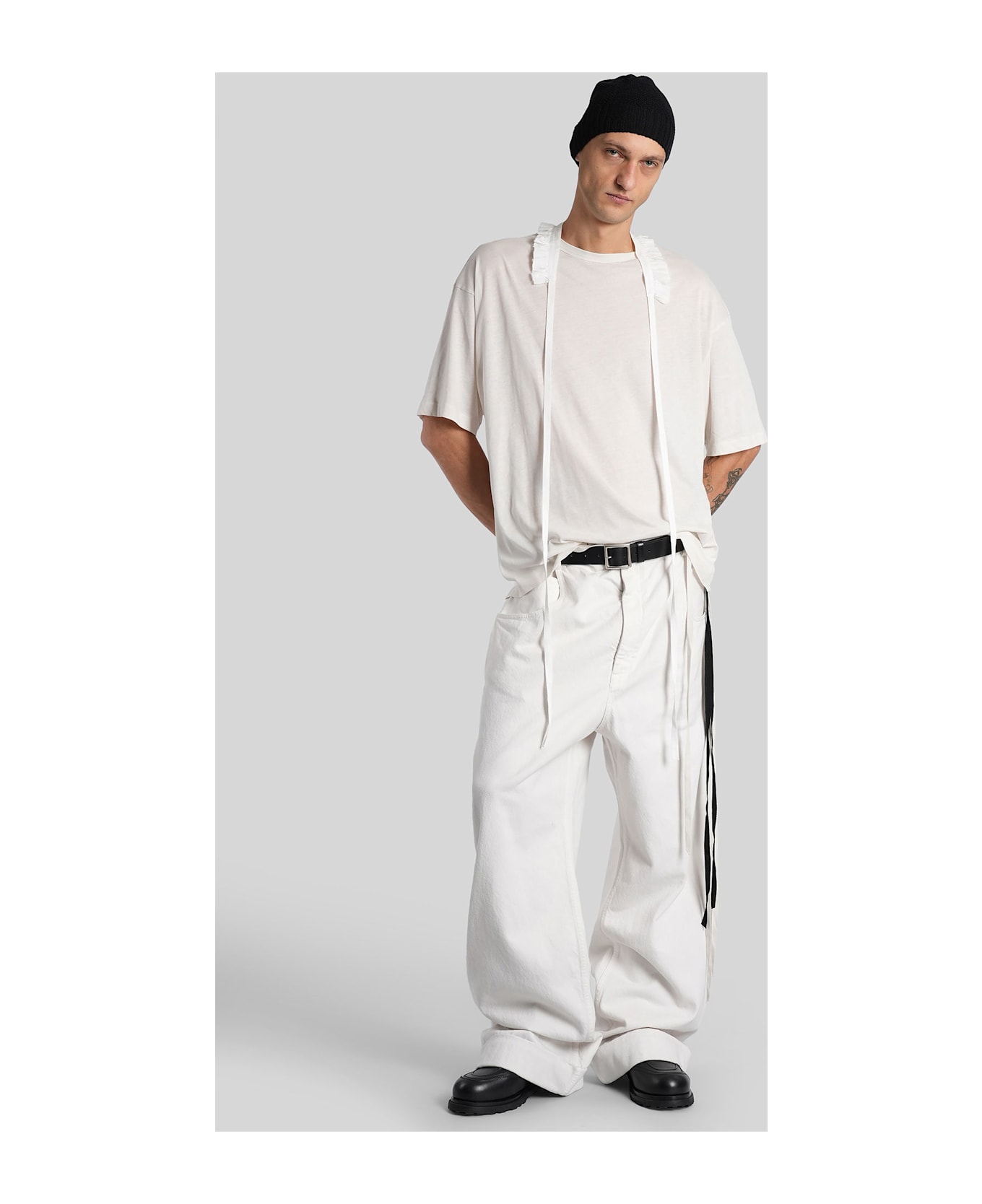 Ann Demeulemeester Michael Jeans In White Cotton - white