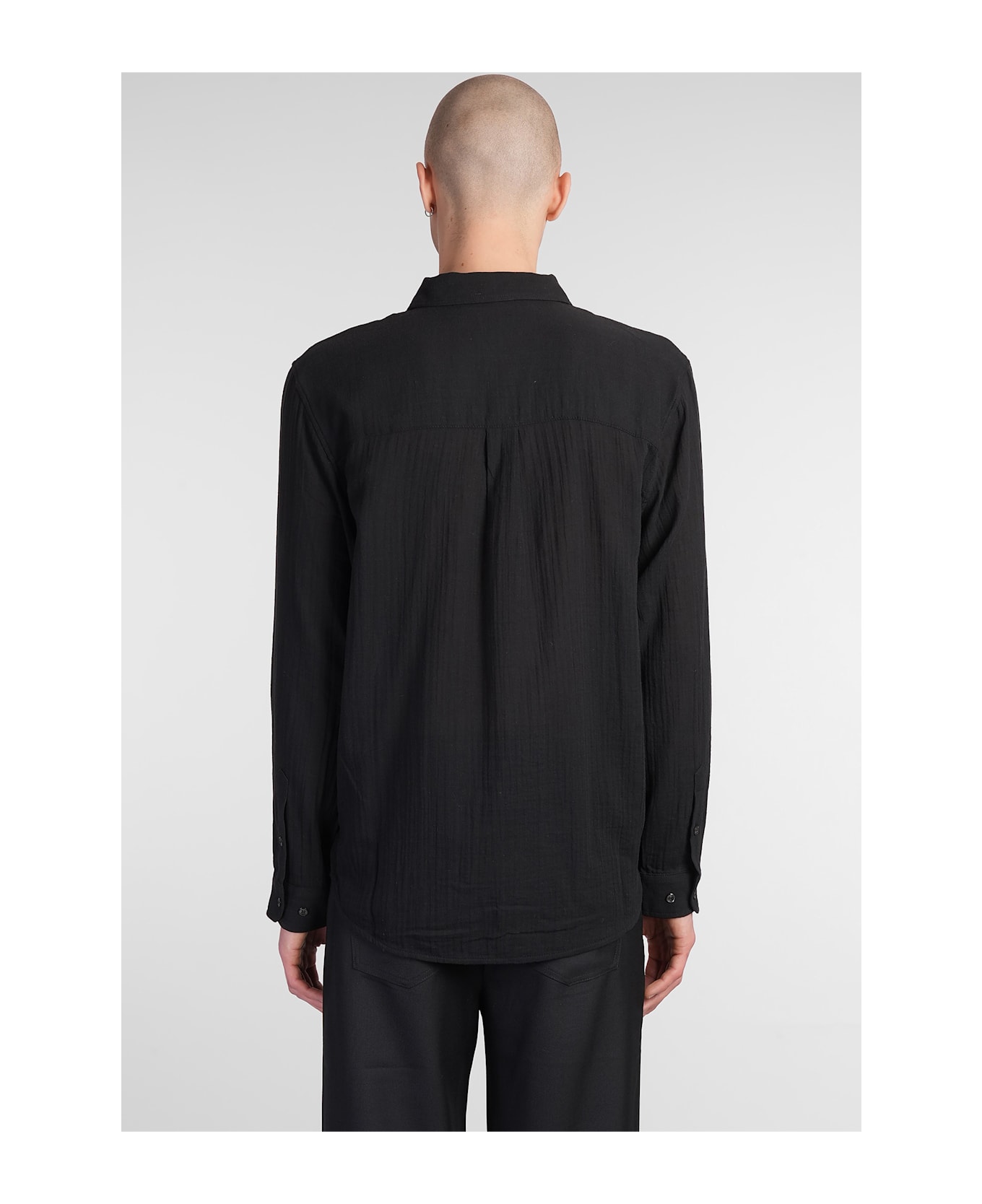 Séfr Leo Shirt In Black Cotton - black
