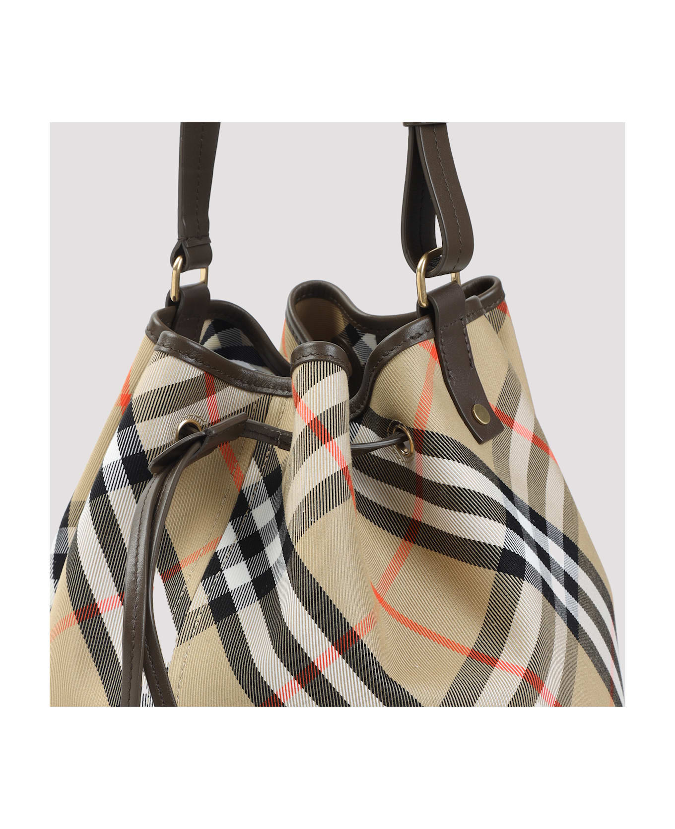 Burberry Medium Drawstring Bucket Shoulder Bag - Sand