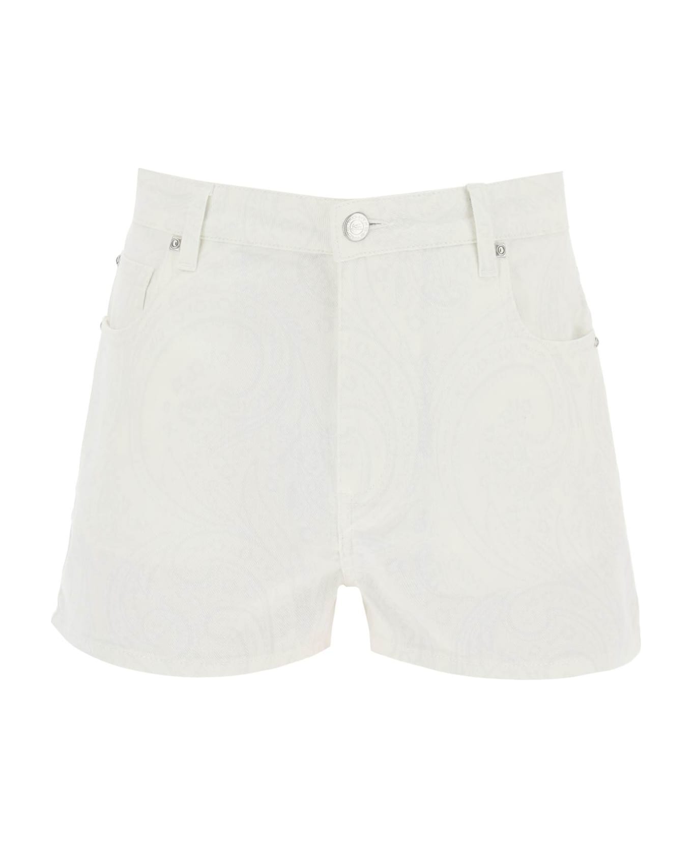 Etro Paisley Denim Shorts - WHITE (White)