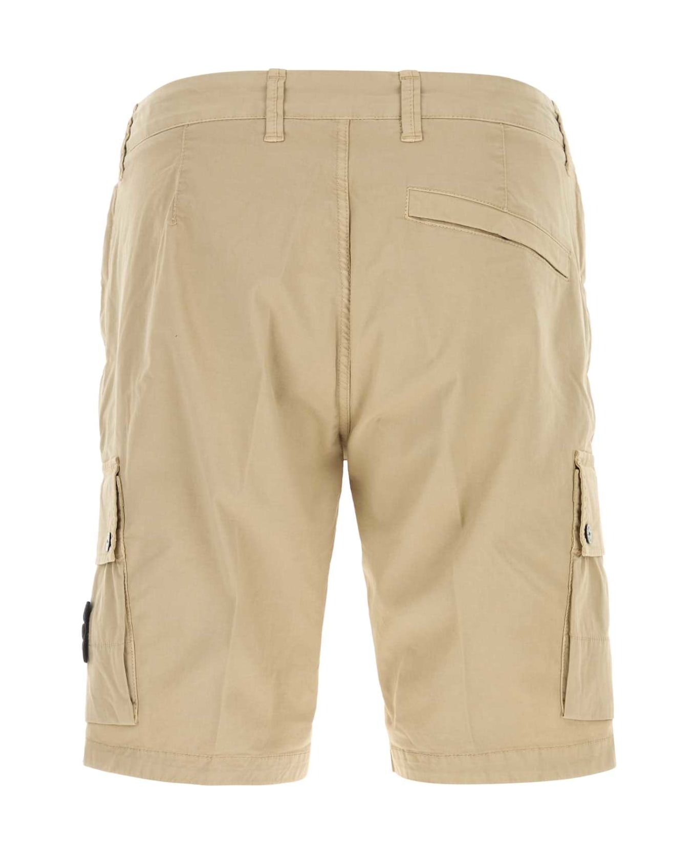 Stone Island Sand Stretch Cotton Bermuda Shorts - DESERT