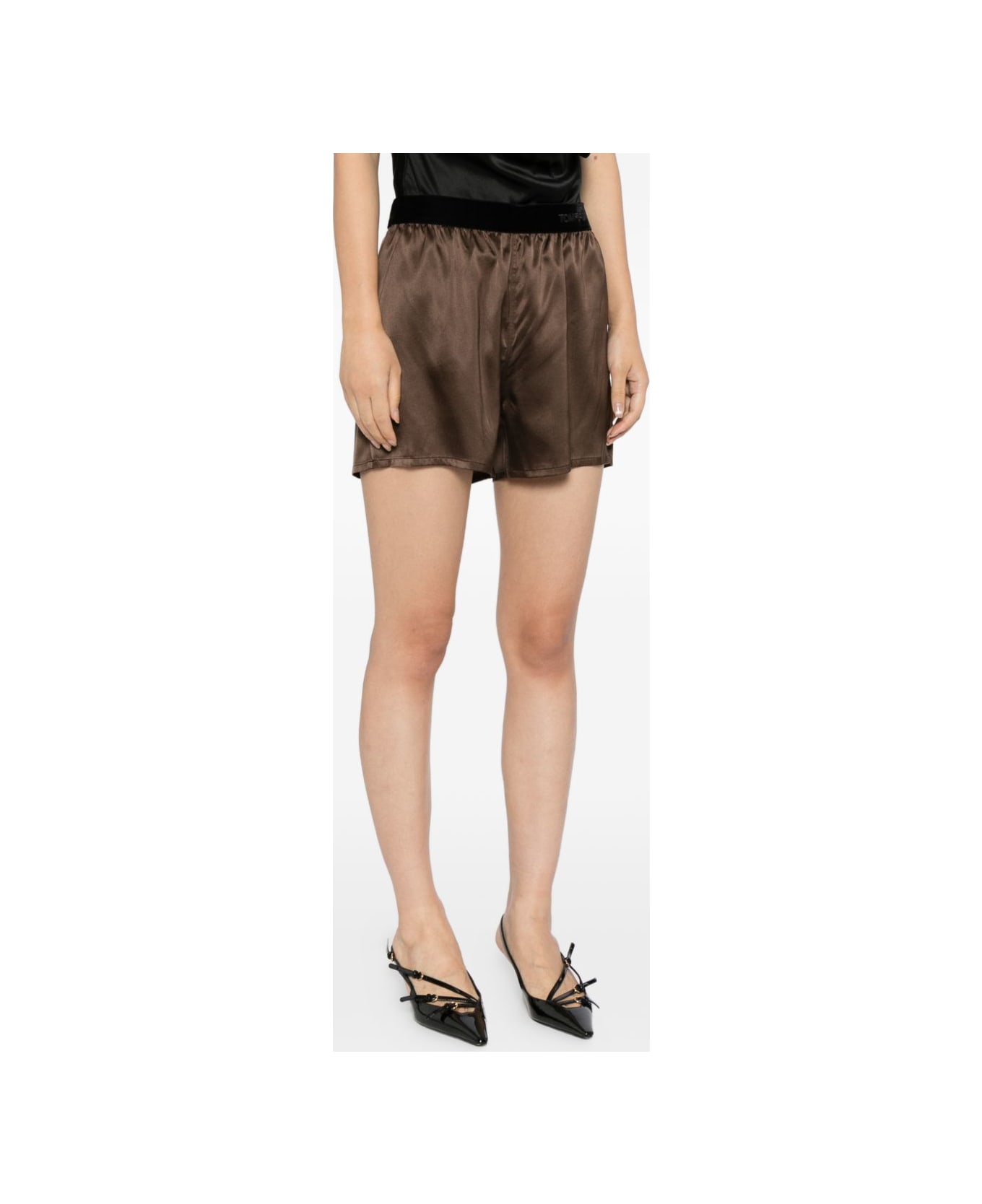 Tom Ford Silk Pajama Shorts - Brown