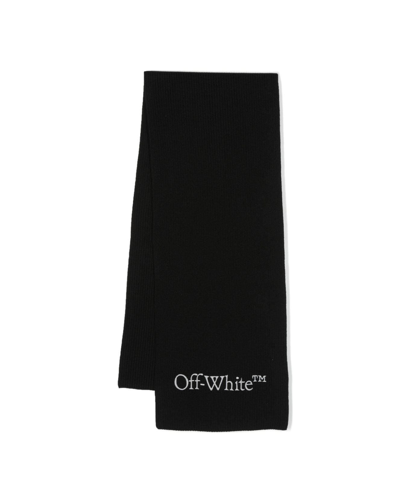 Off-White Logo Printed Scarf - BLACK スカーフ＆ストール