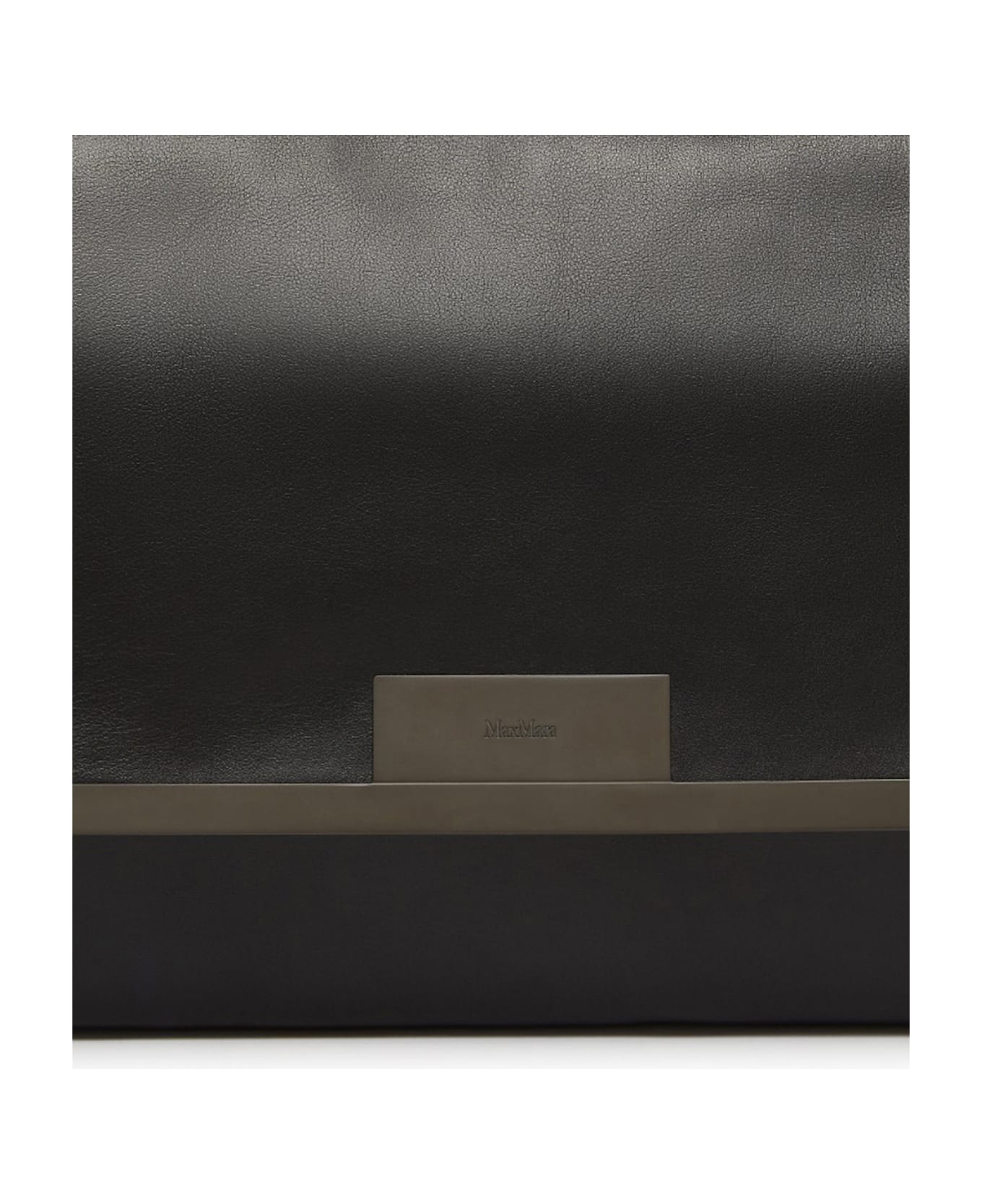 Max Mara Large Clutch In Natural Leather Max Mara - Nero