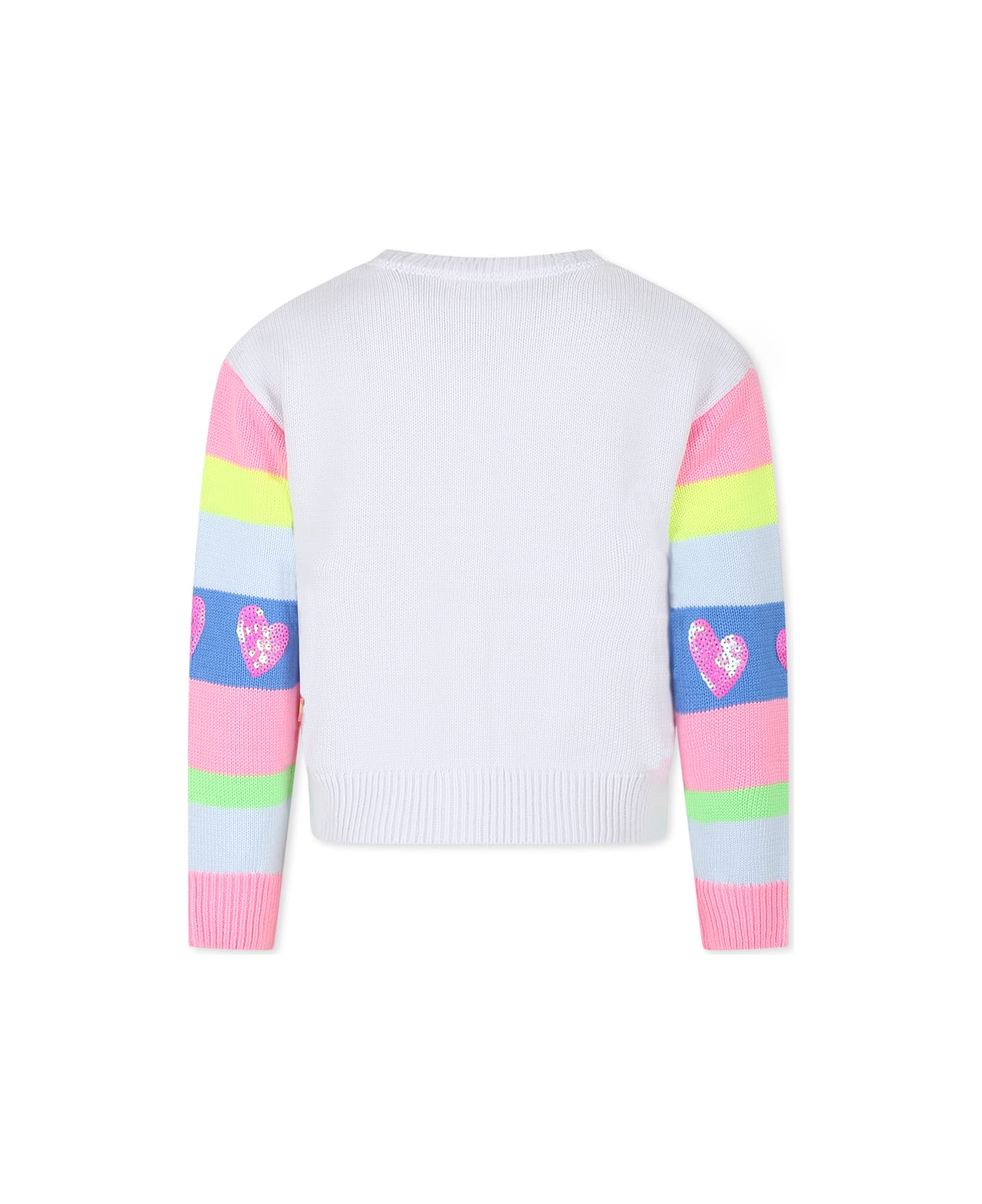 Billieblush White Cardigan For Girl With Hearts - White