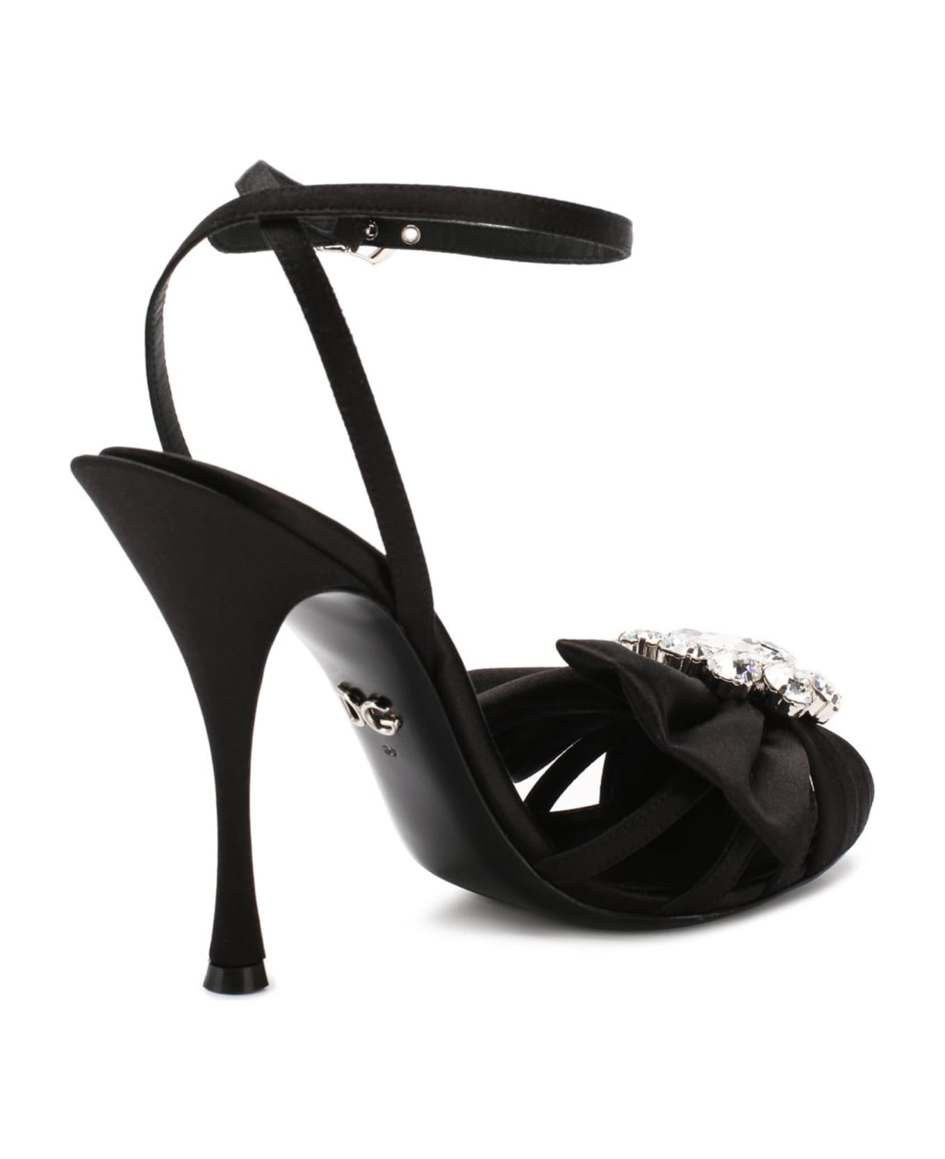 Dolce & Gabbana Bette Crystal Sandals - Black