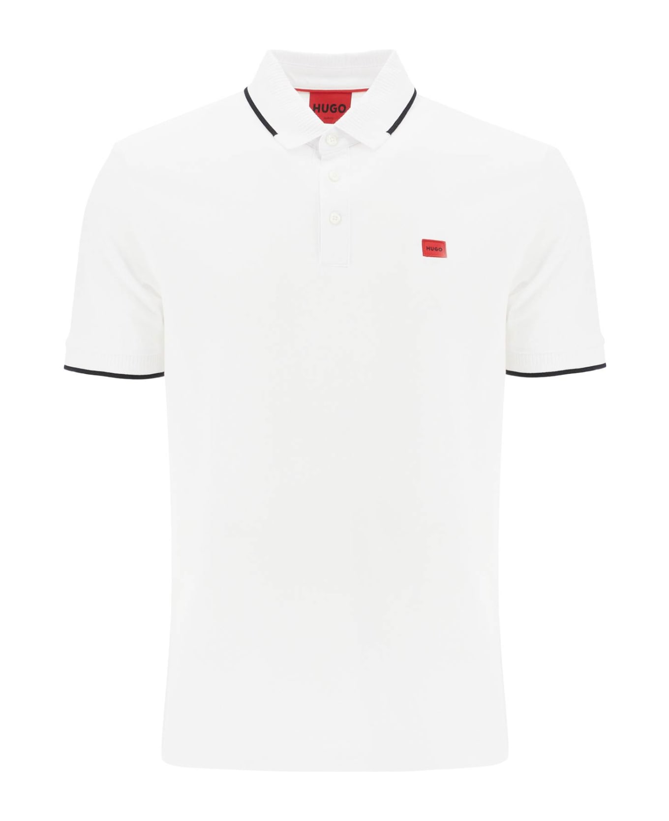 Hugo Boss Polo Shirt With Contrasting Finishing Details - WHITE