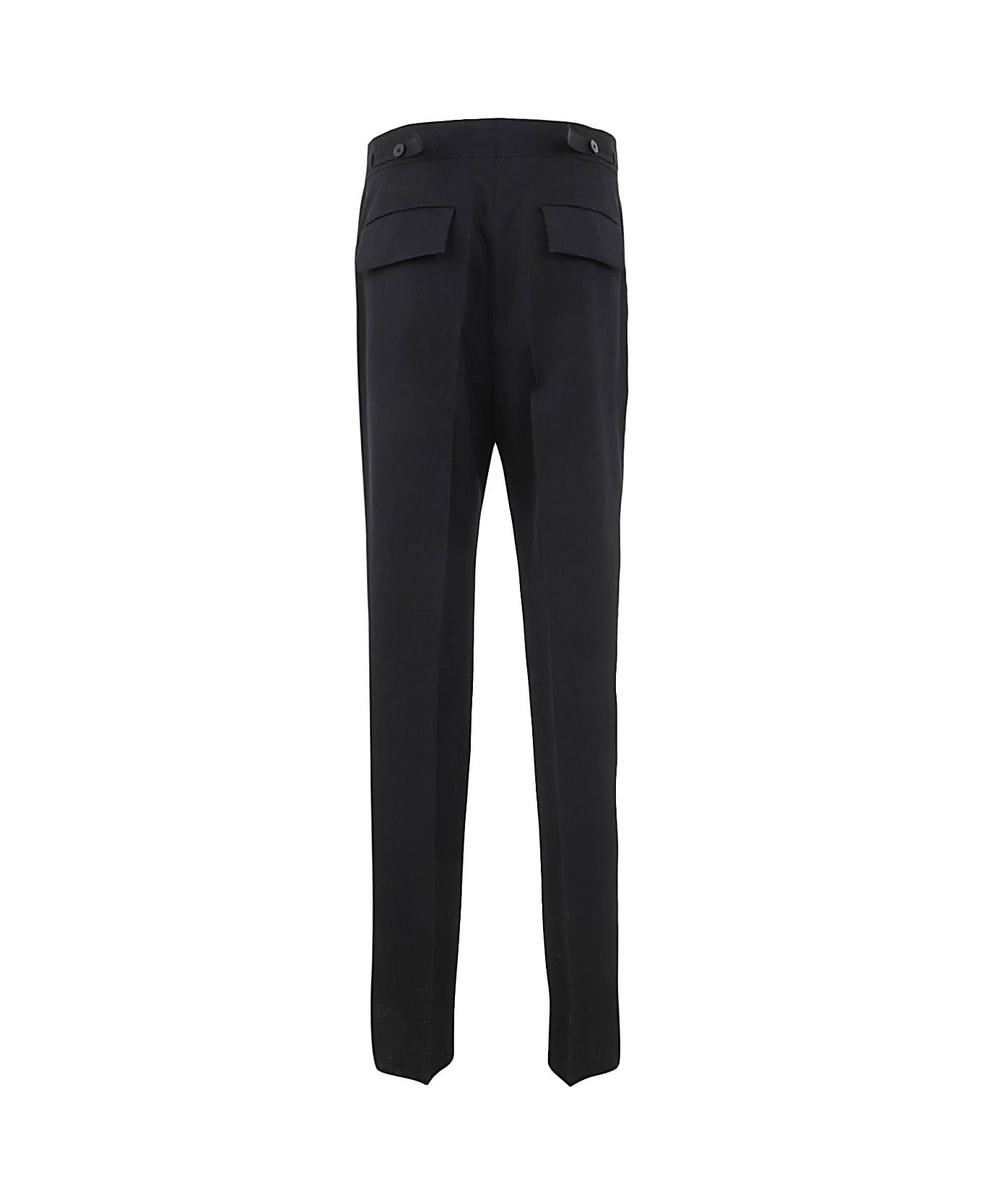Sapio Wool Trousers Sideband Detail - Black ボトムス