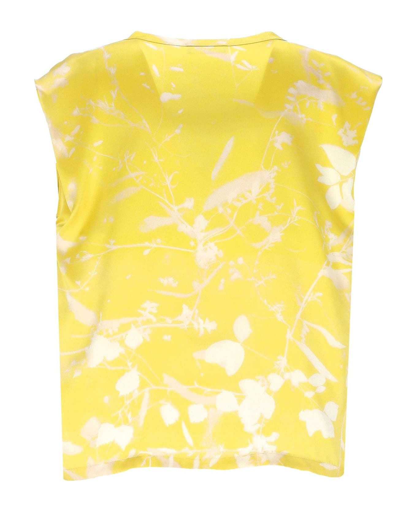 Fabiana Filippi Graphic Printed Sleeveless Top - YELLOW/WHITE