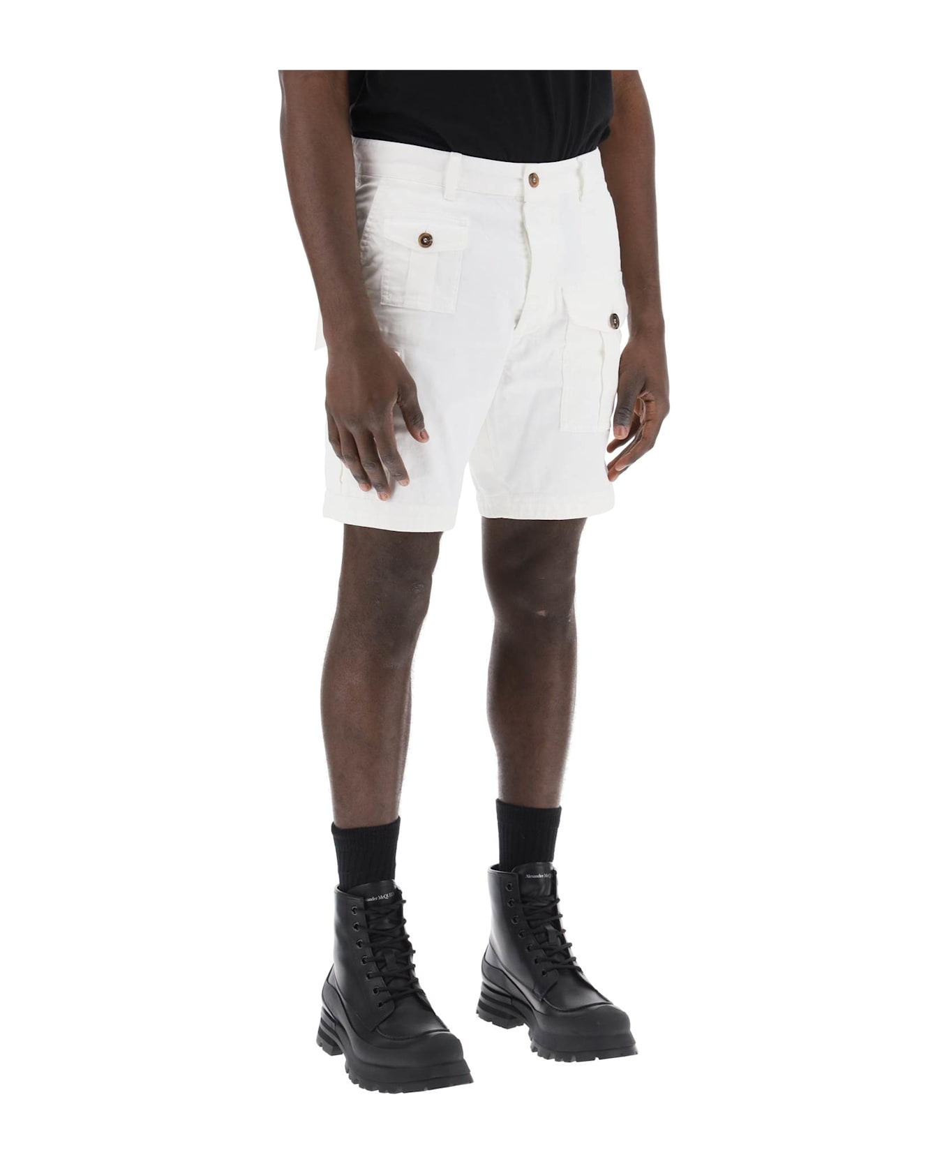 Dsquared2 Sexy Cargo Bermuda Shorts For - WHITE (White)