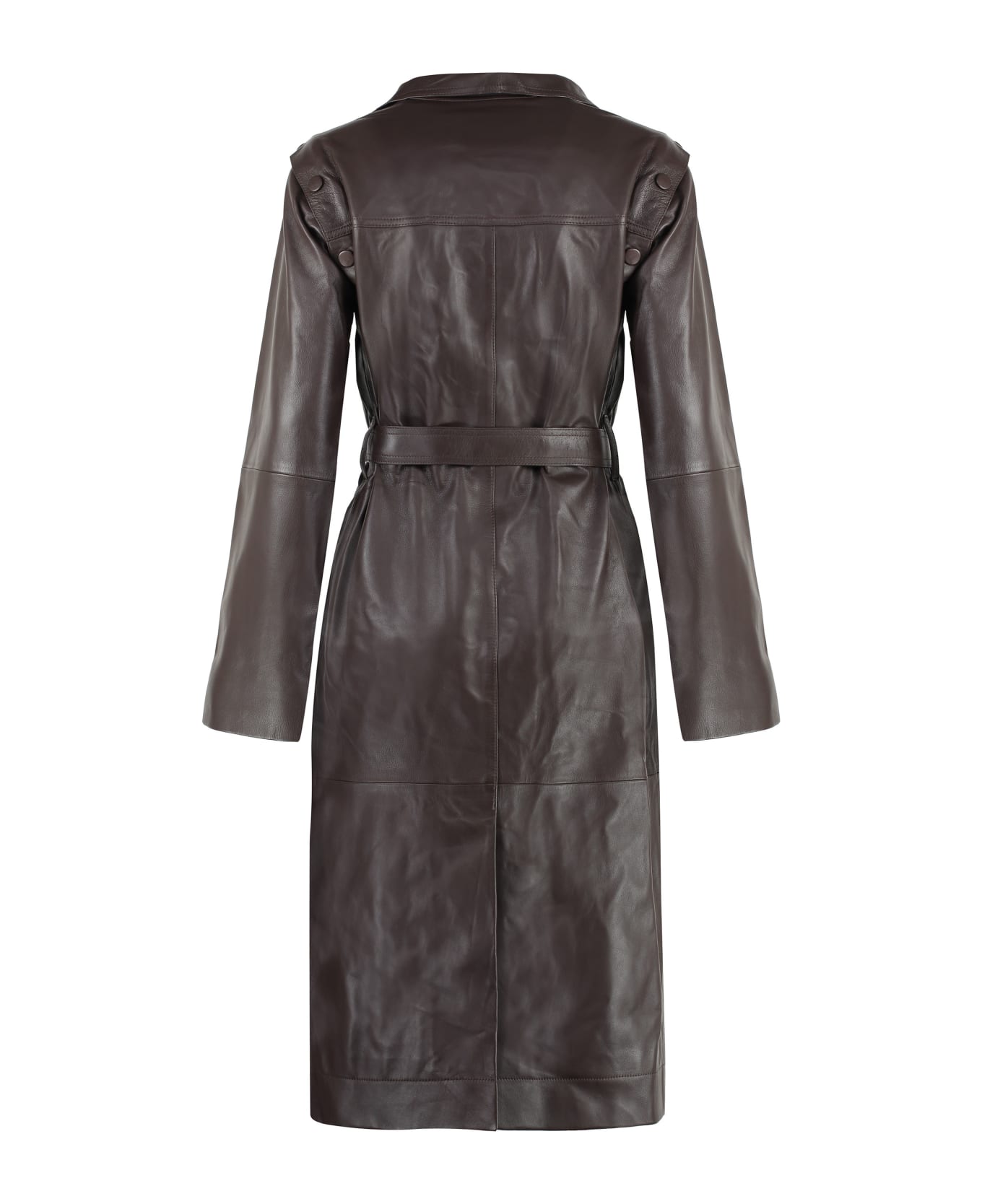 Yves Salomon Long Lambskin Jacket - brown
