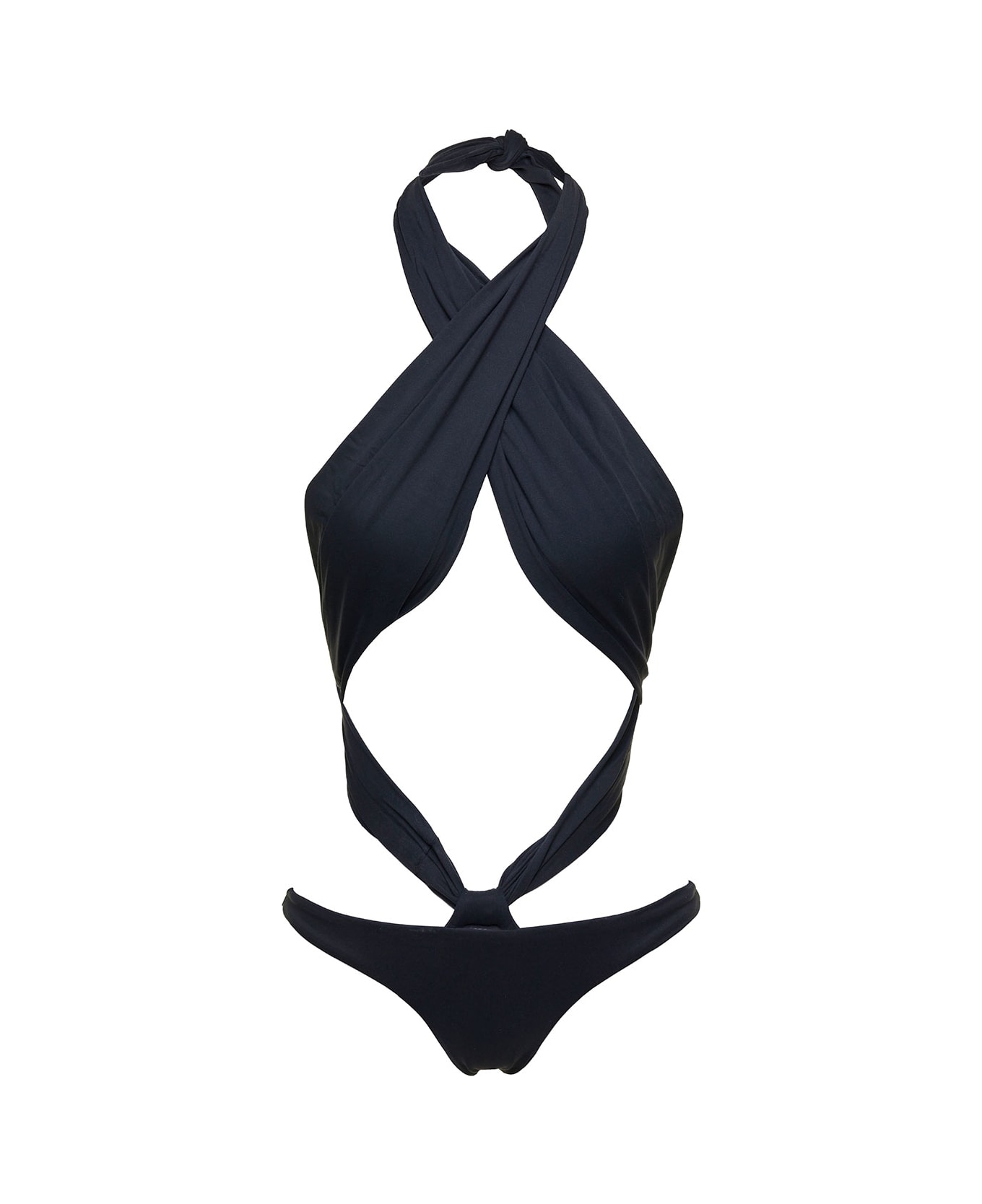 Reina Olga Showpony Swimsuit With Cut-out In Black Polyamide Woman - Black