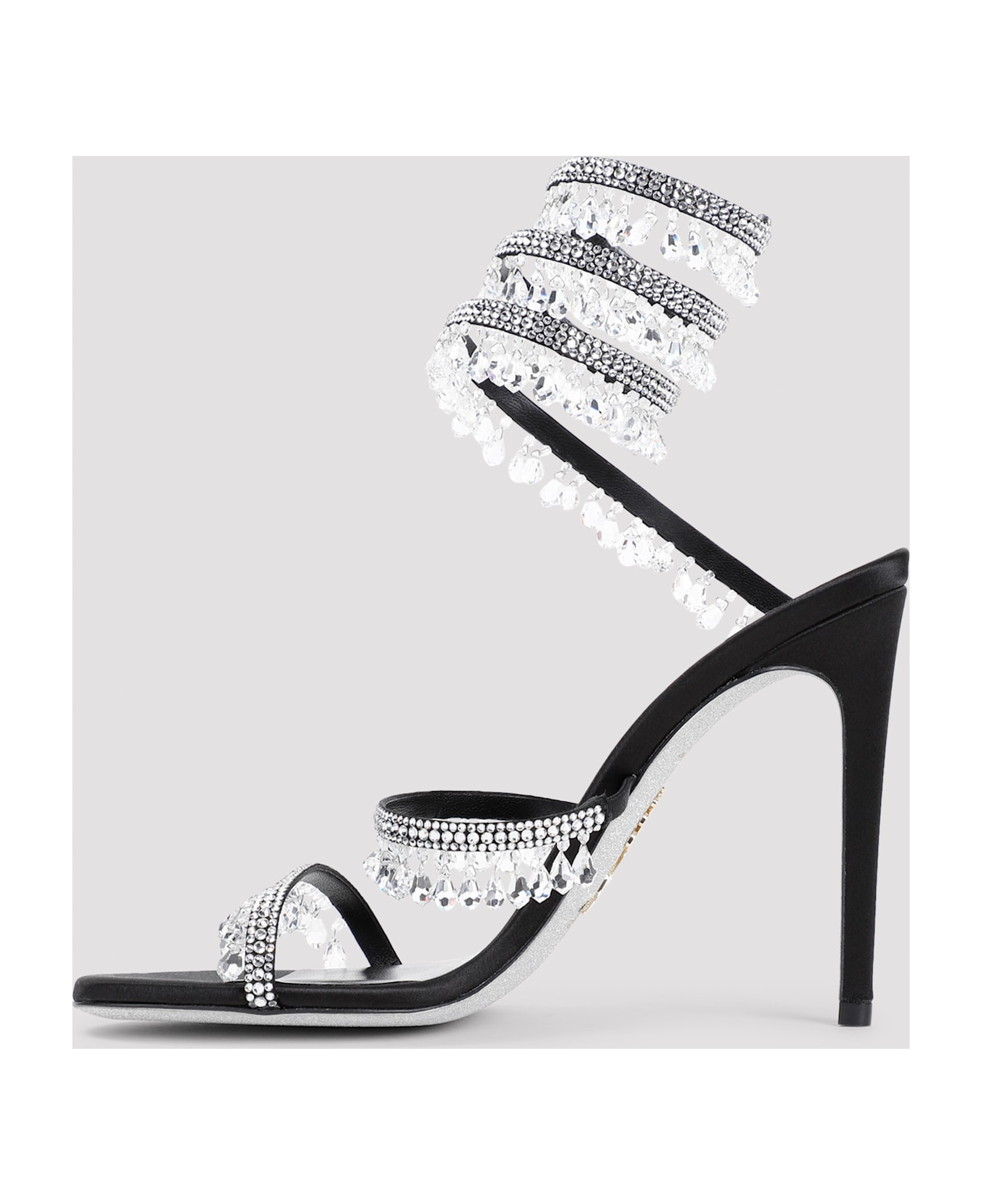 René Caovilla Chandelier Sandals - Black Satin サンダル