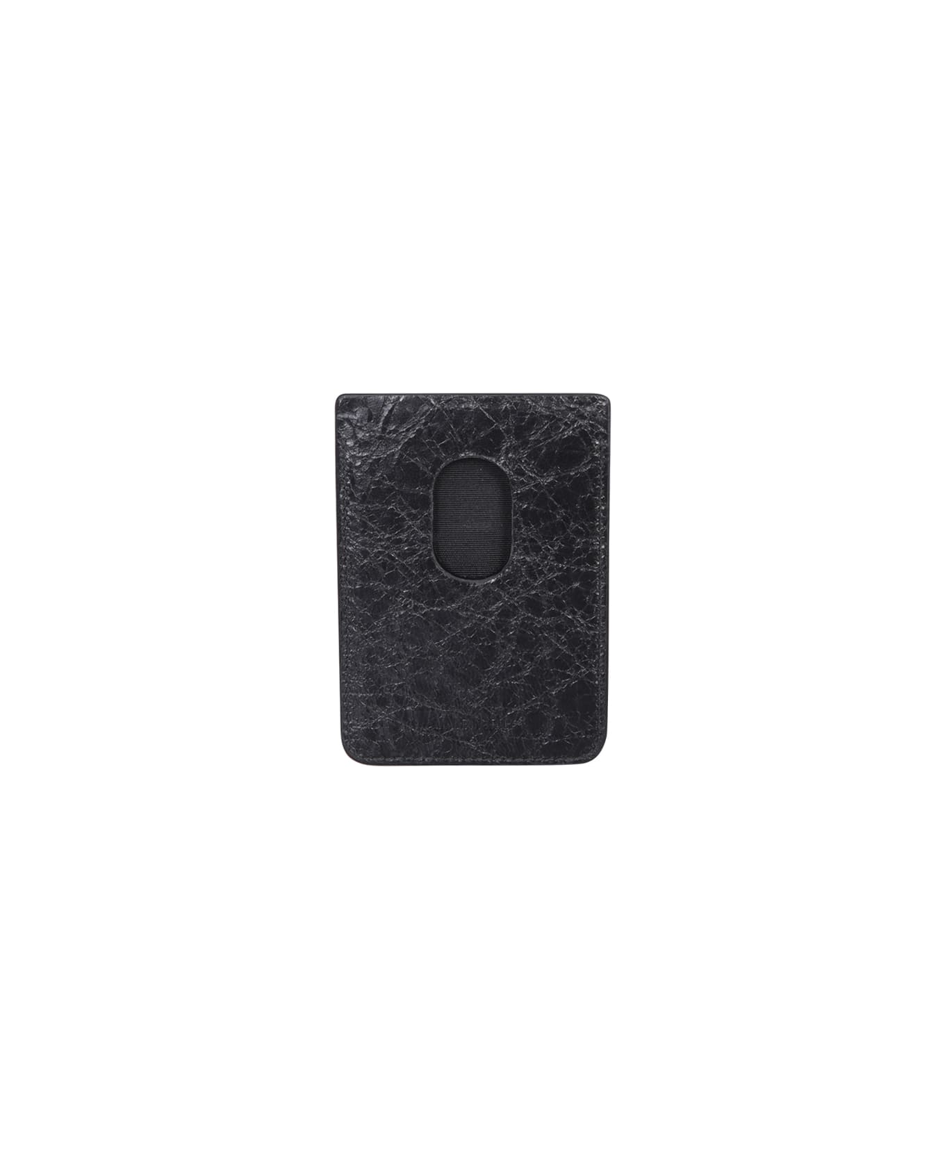 Balenciaga Black Leather Card Holder - Black