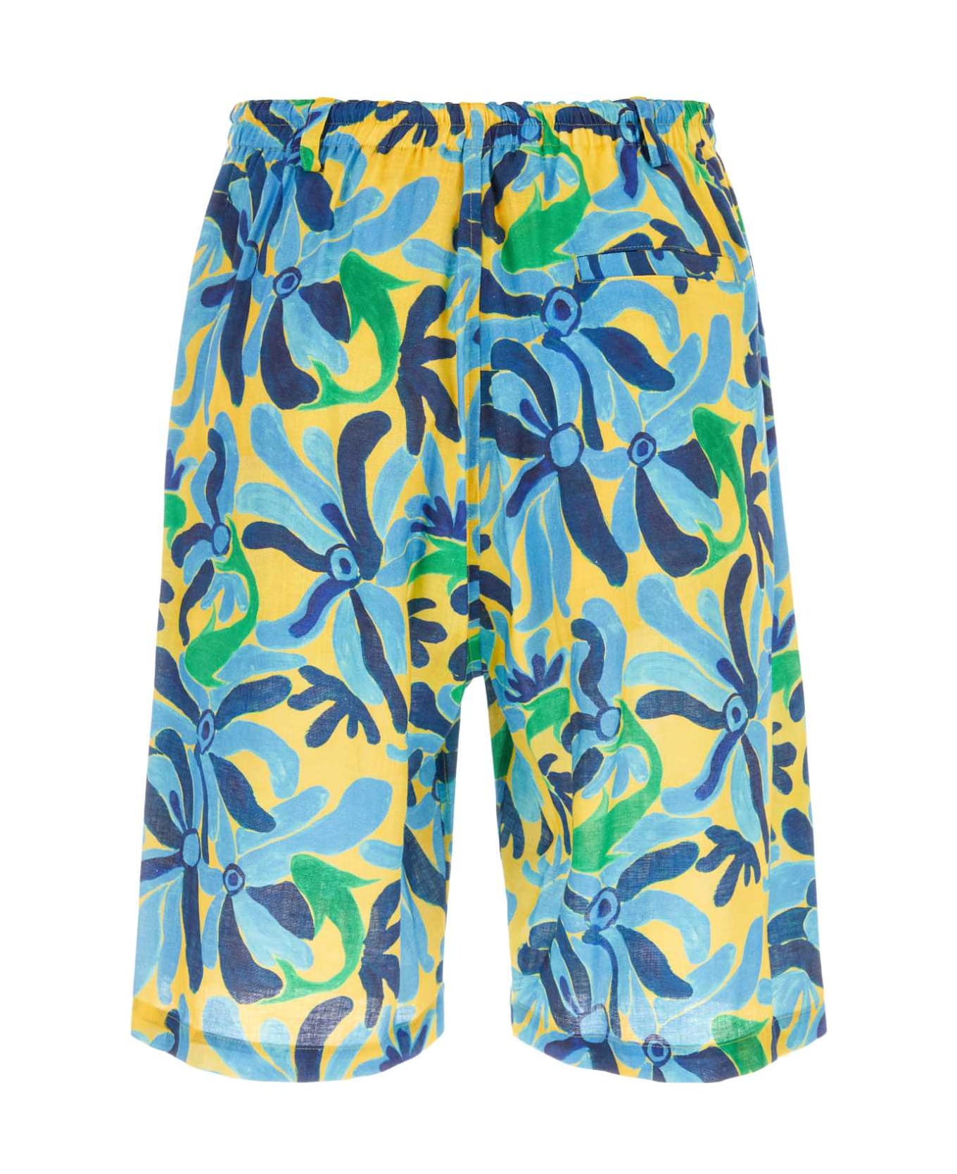 Marni Printed Linen Blend Bermuda Shorts - CFB39
