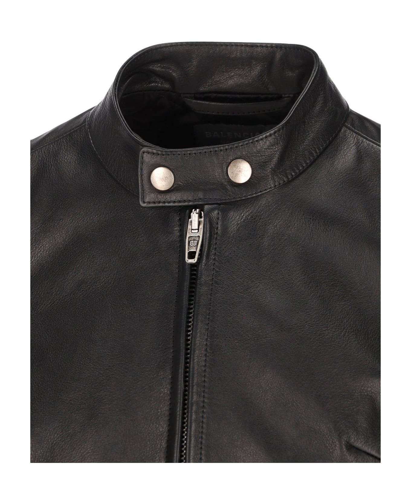 Balenciaga Racer Leather Jacket - BLACK