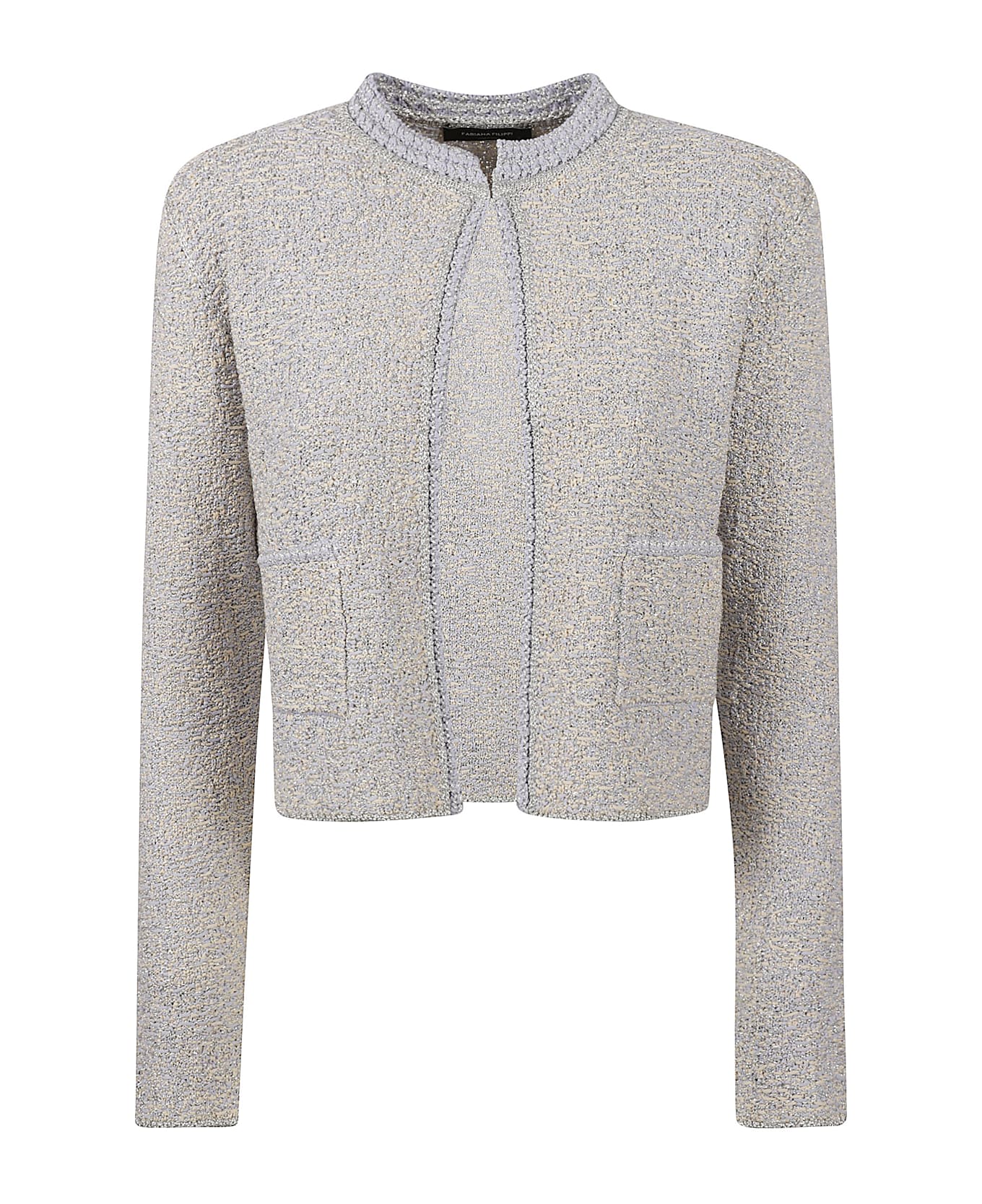 Fabiana Filippi Open Classic Cardigan - VANIGLIA/MALVA