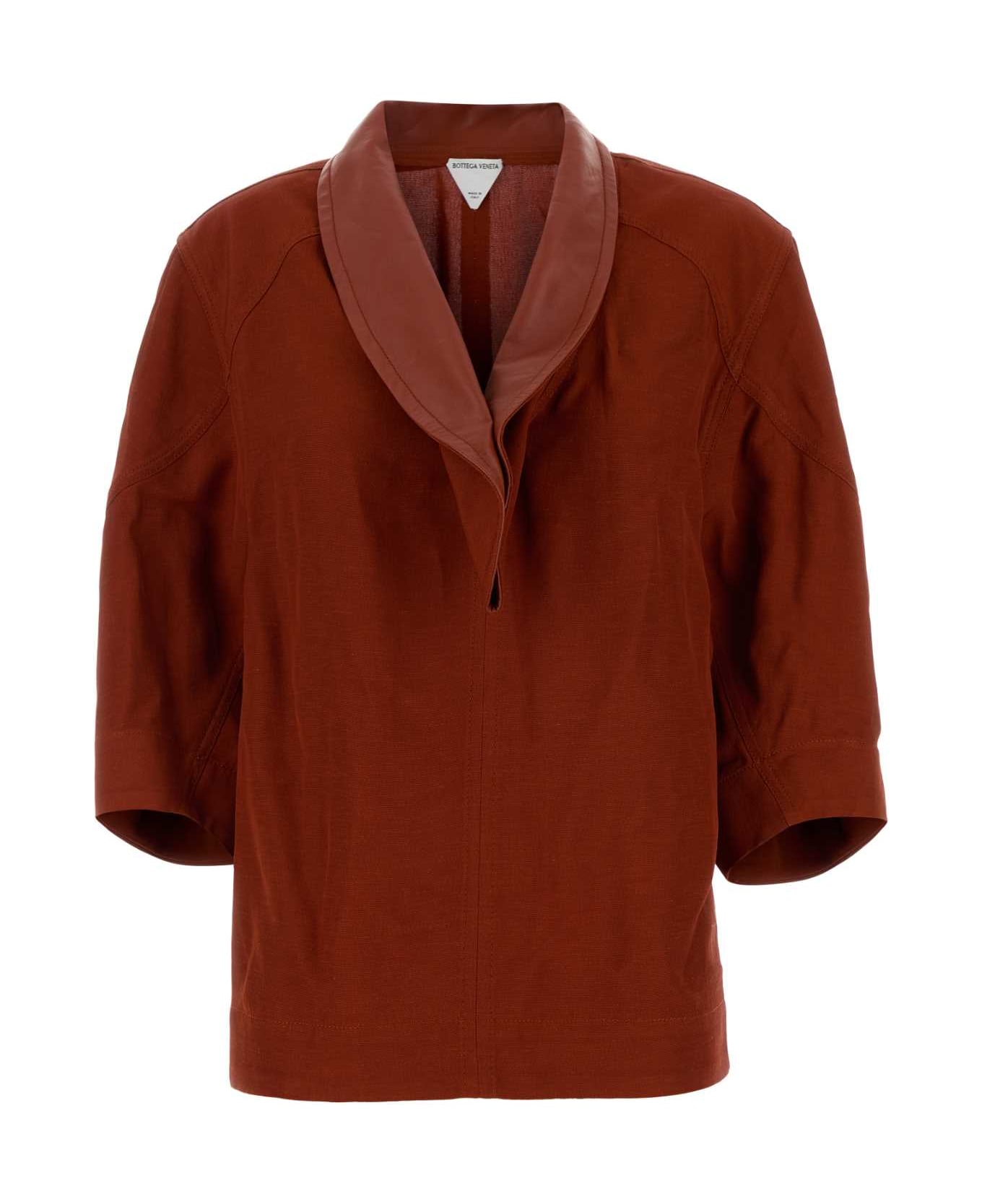 Bottega Veneta Tiziano Red Viscose Blend Blouse - COPPER
