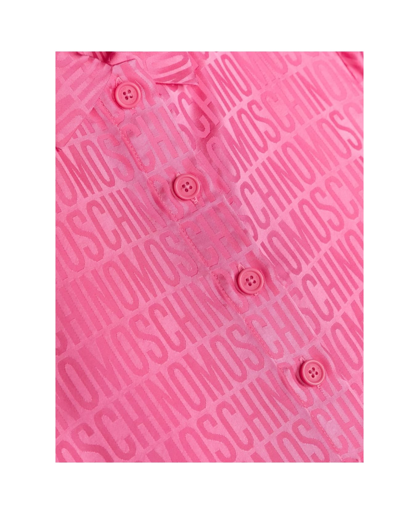 Moschino Pink Shirt With All-over Jacquard Logo - Pink