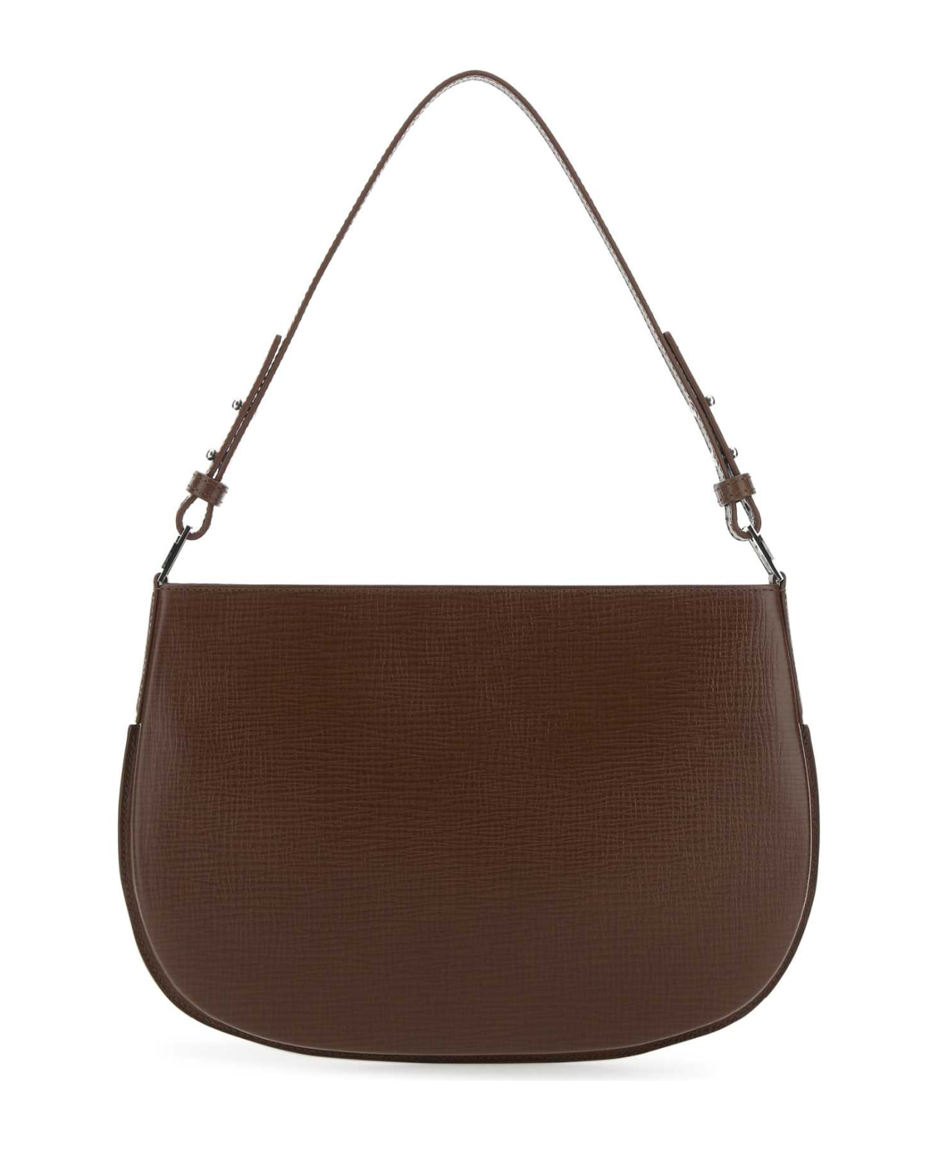 BY FAR Brown Leather Issa Shoulder Bag - TABAC