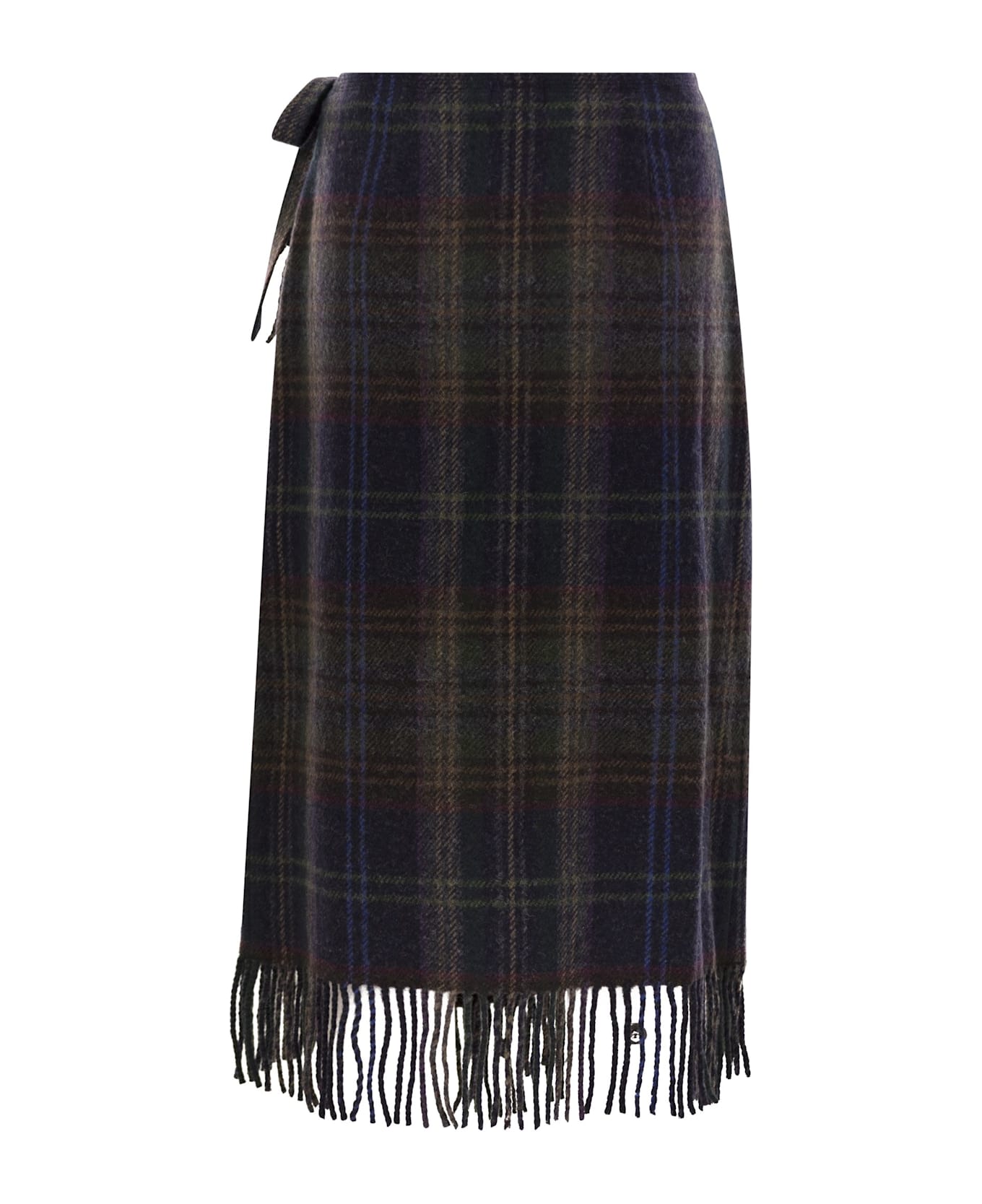 Polo Ralph Lauren Fringed Wrap Skirt - Blue/brown