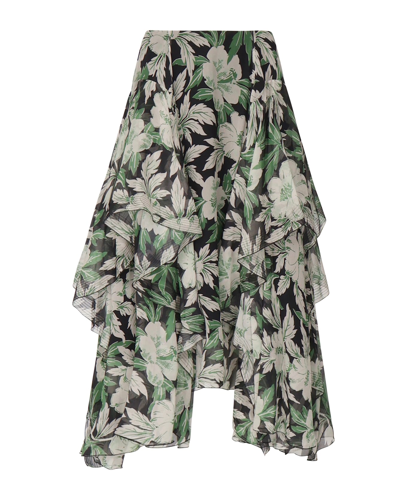 Loewe Silk Skirt With Floral Print - MultiColour