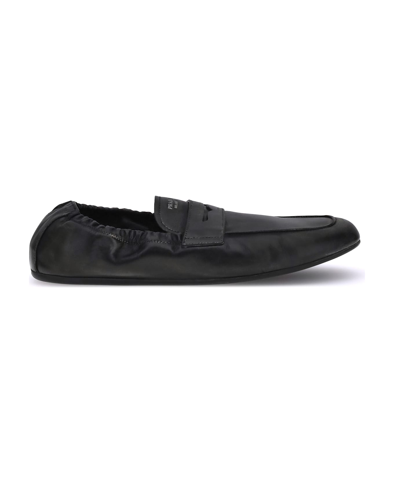 Prada Antiqued Leather Shuffle Loafers