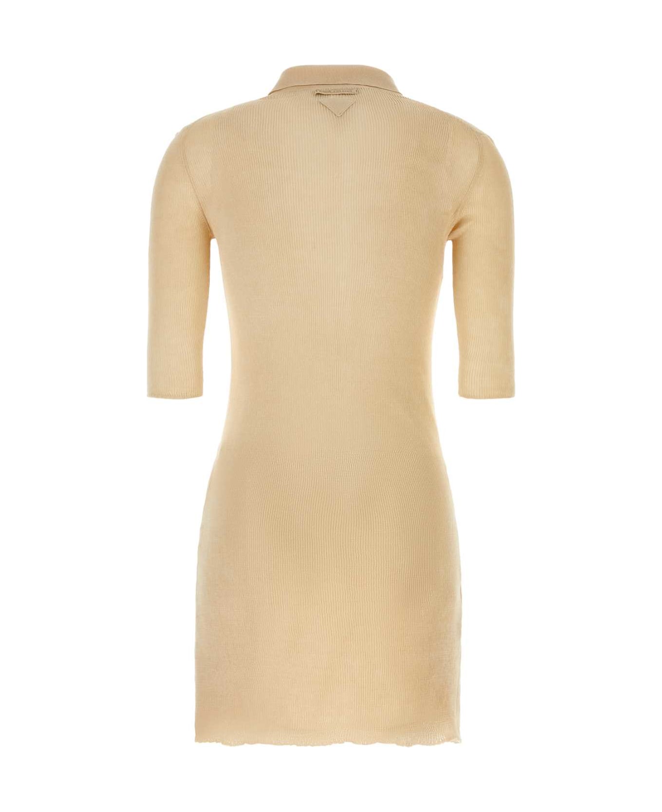 Prada Sand Cotton Polo Dress - SABBIA