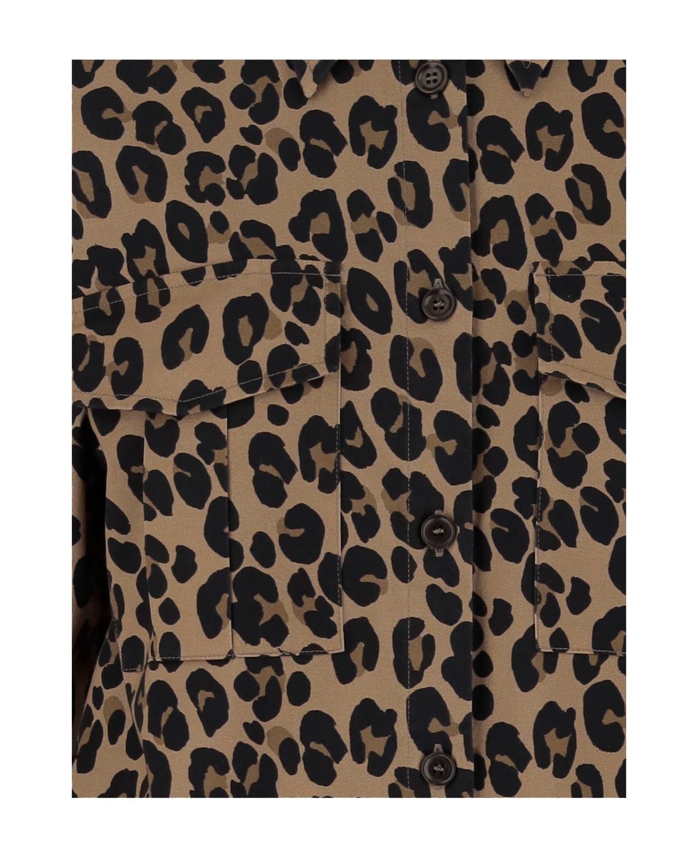 Aspesi Leopard Print Stretch Cotton Shirt - Red