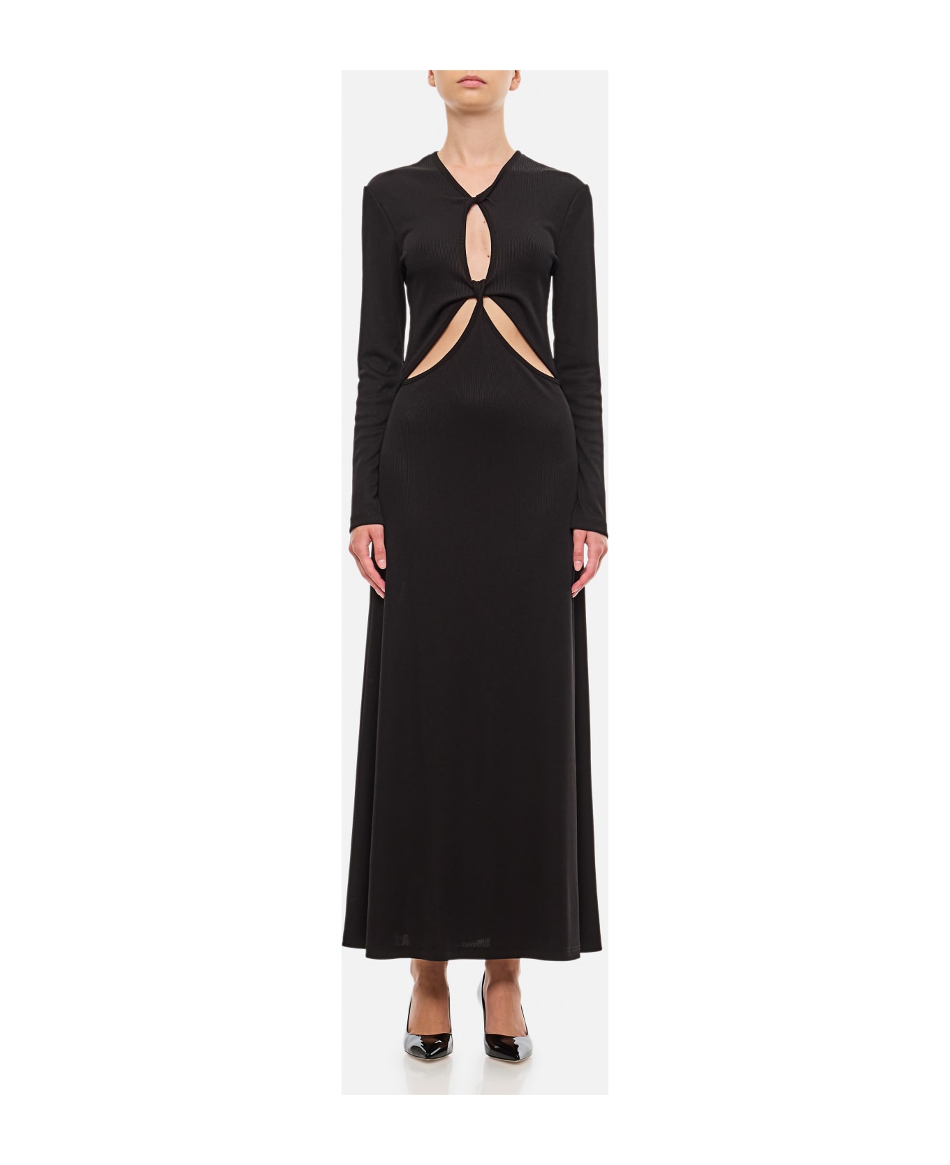 Christopher Esber Open Twist Anglaise Dress - Black