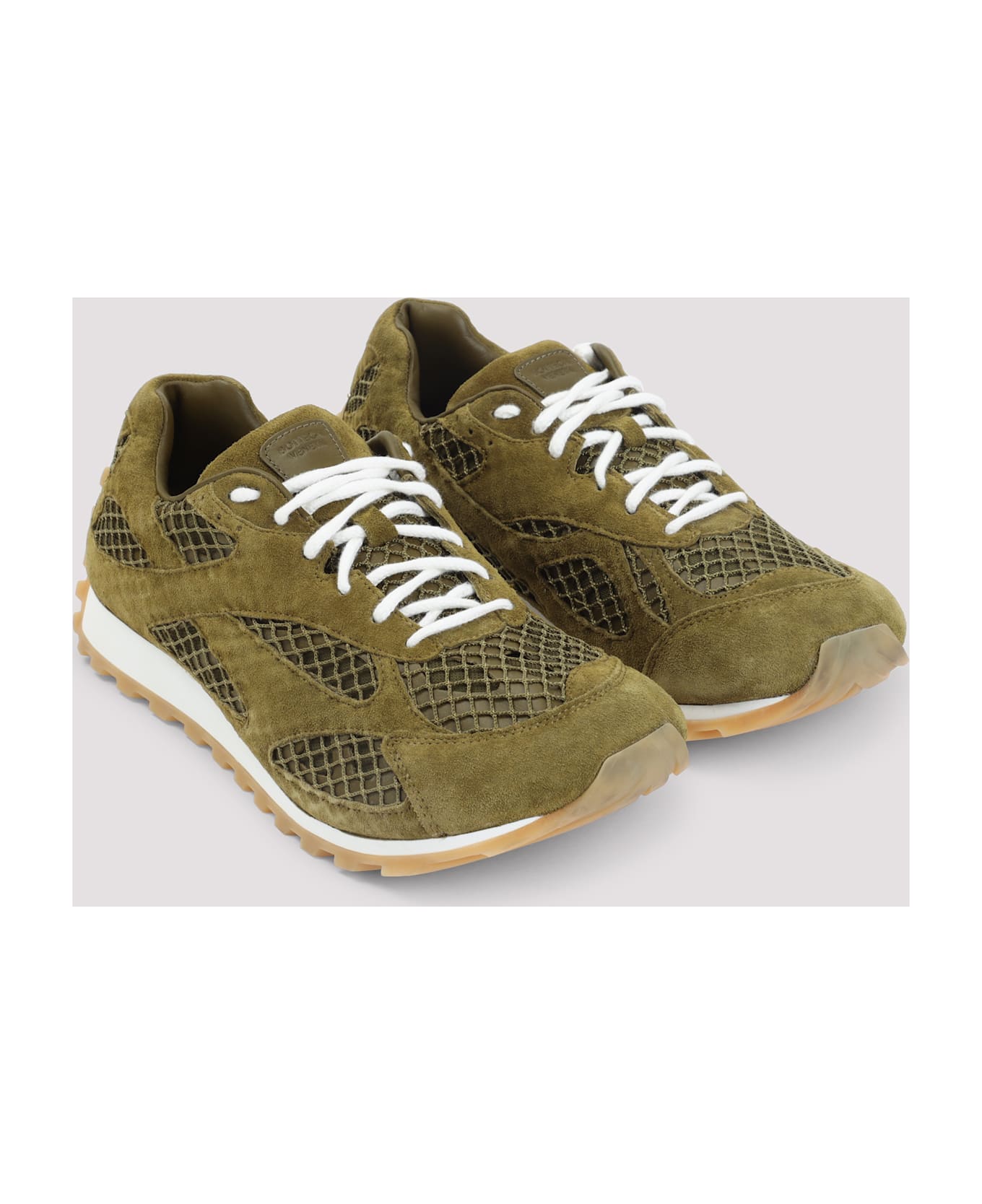 Bottega Veneta Suede Orbit Sneakers - Olive Oil