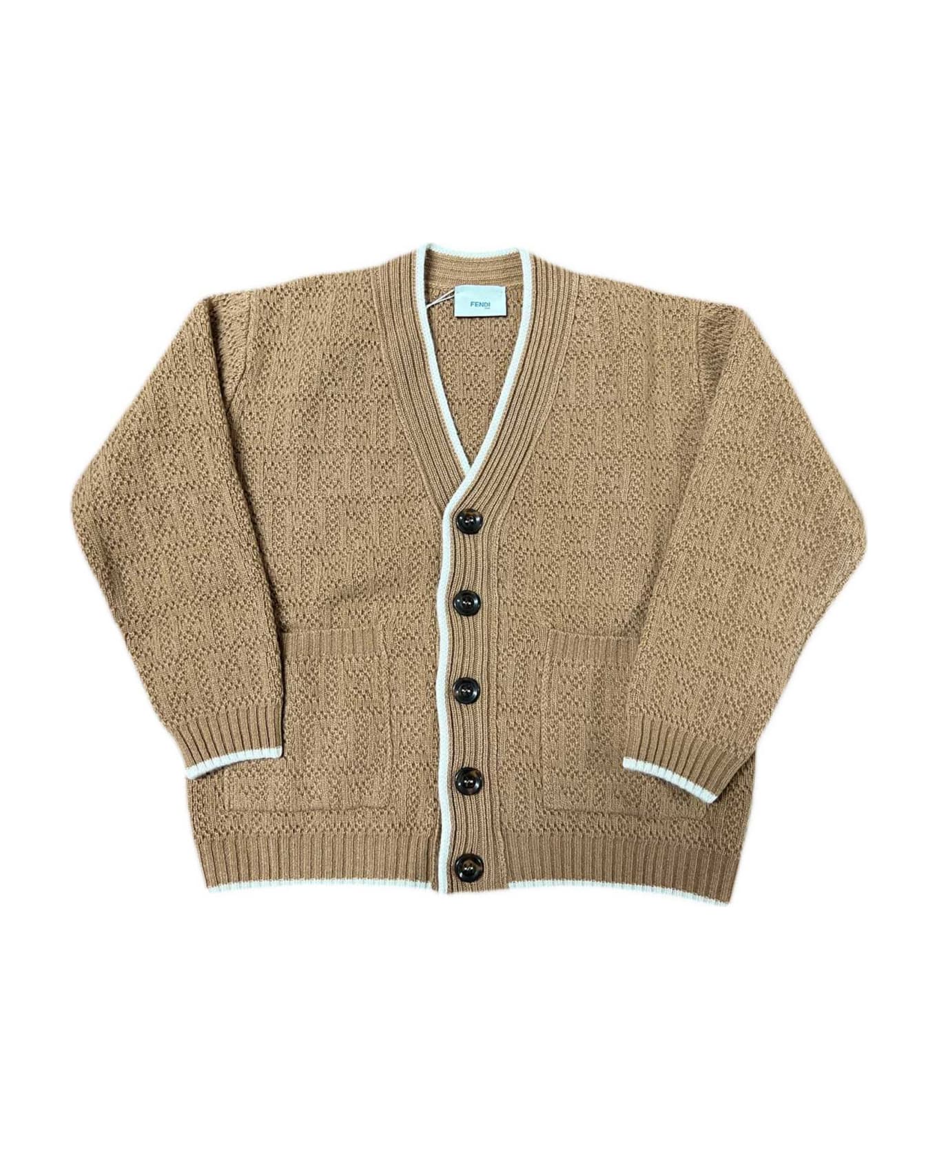Fendi White And Brown Boy Cardigan - G Trench