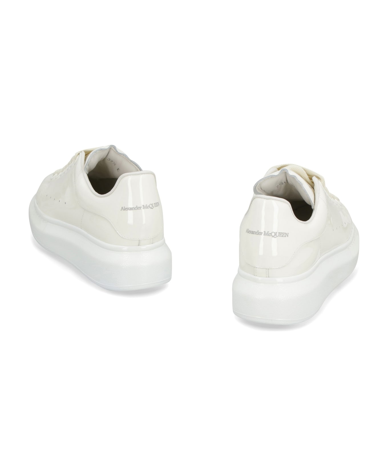 Alexander McQueen Larry Patent Leather Sneakers - White ウェッジシューズ