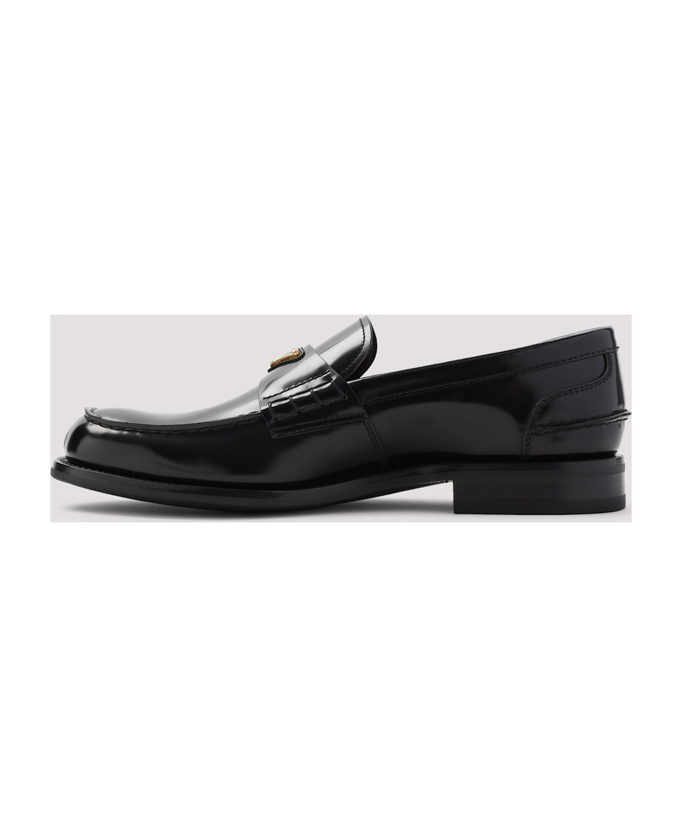 Prada Triangular Plaque Loafers - Nero