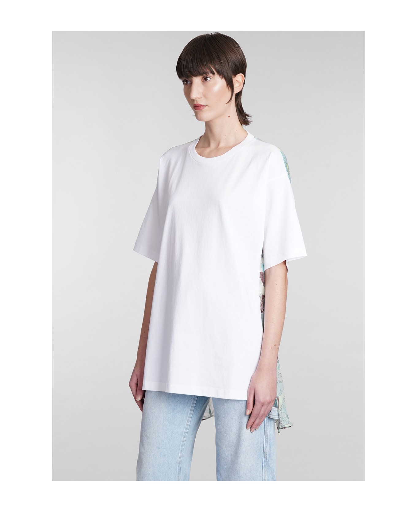 Stella McCartney Floral Printed Panelled T-shirt - white