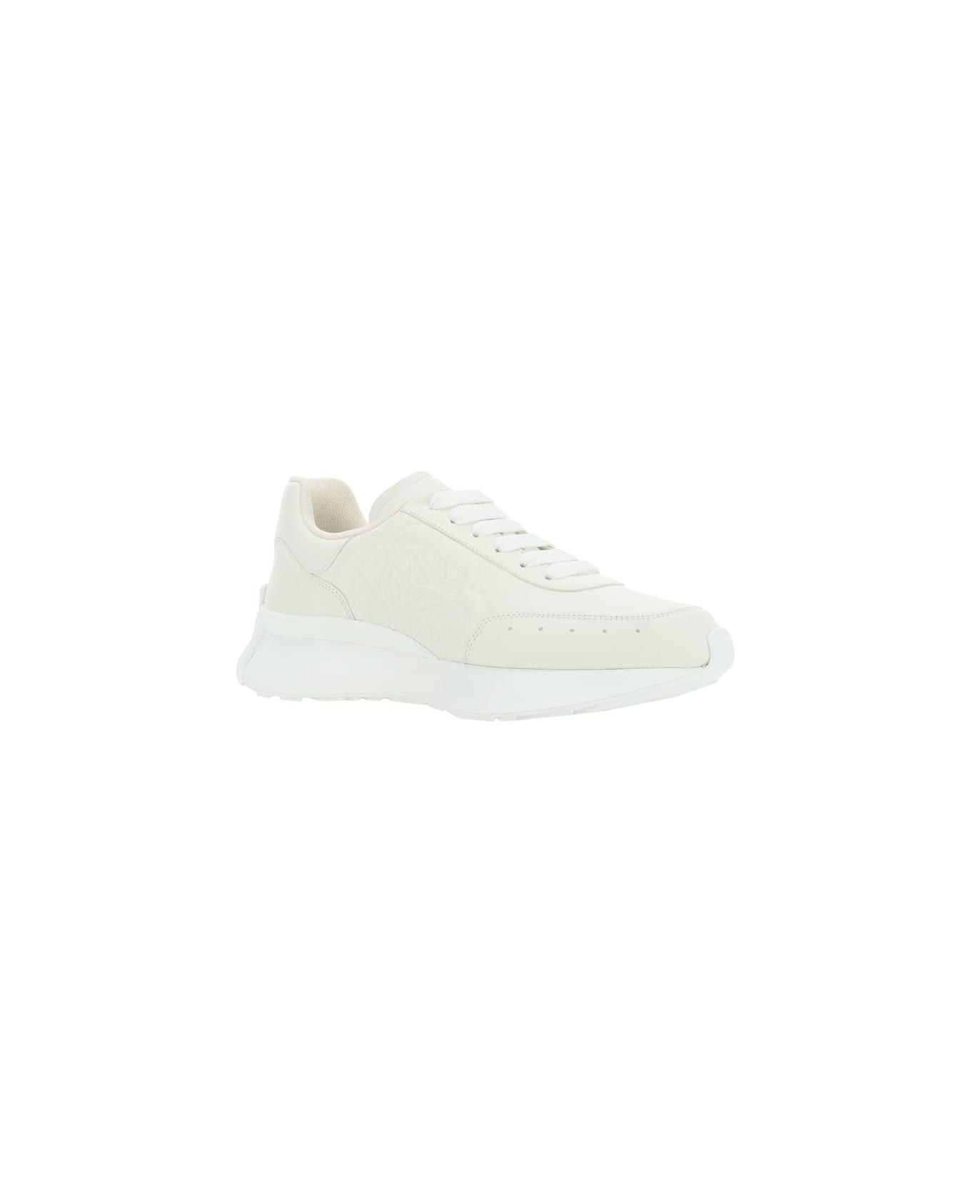 Alexander McQueen Sprint Runner Leather Sneakers - White/white